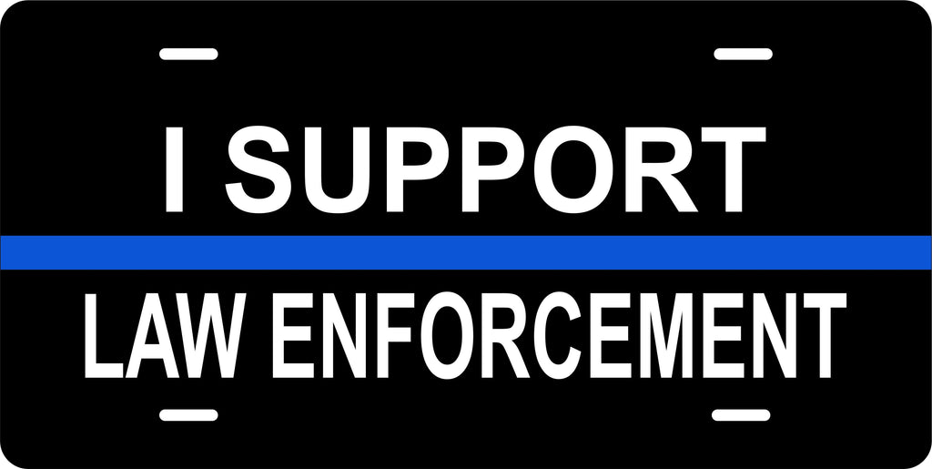 Police Support Blue Outline Military License Plate personalized Novelty Fun Car Bike Motorcycle