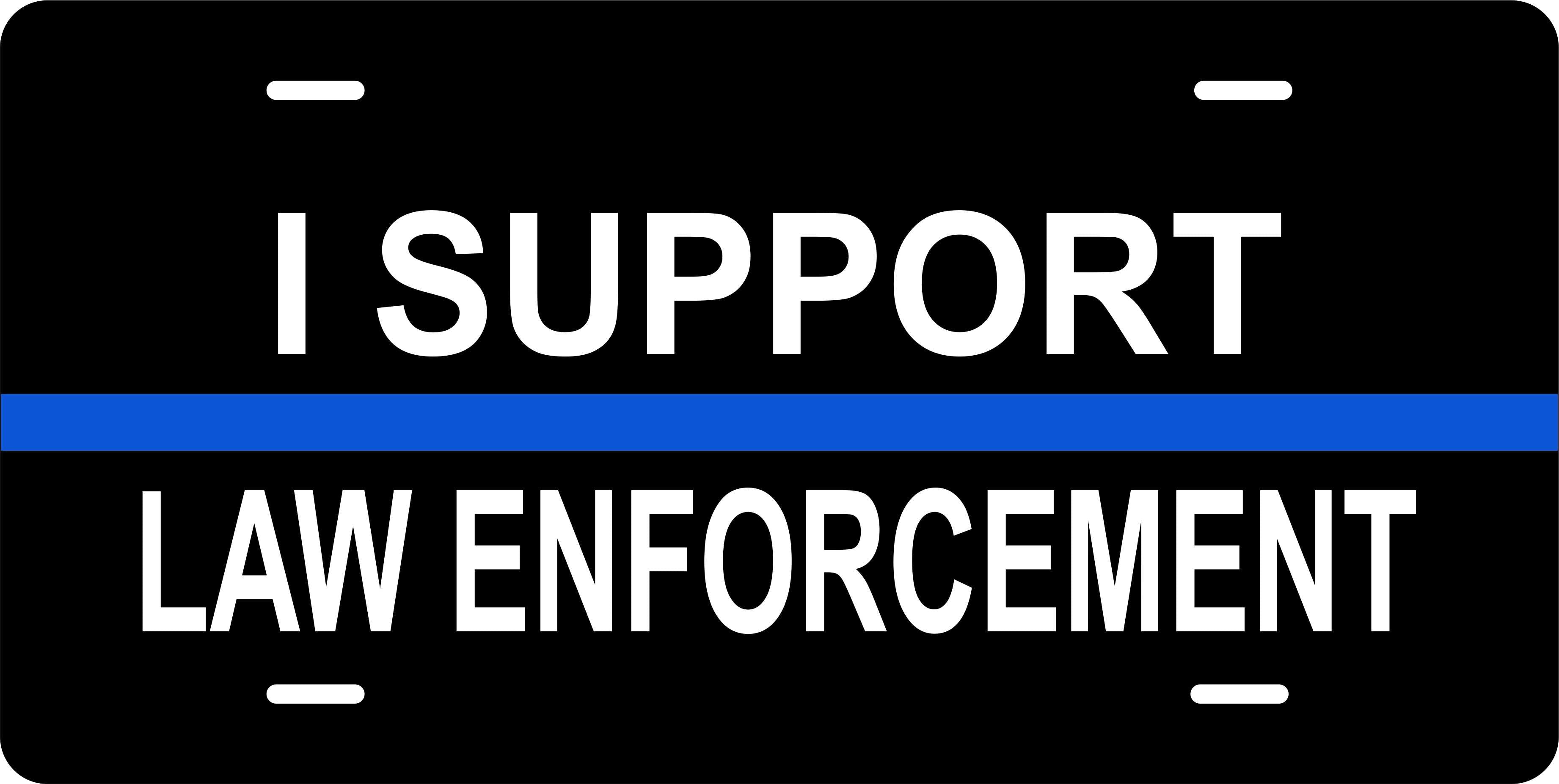 Police Support Blue Outline Military License Plate personalized Novelty Fun Car Bike Motorcycle