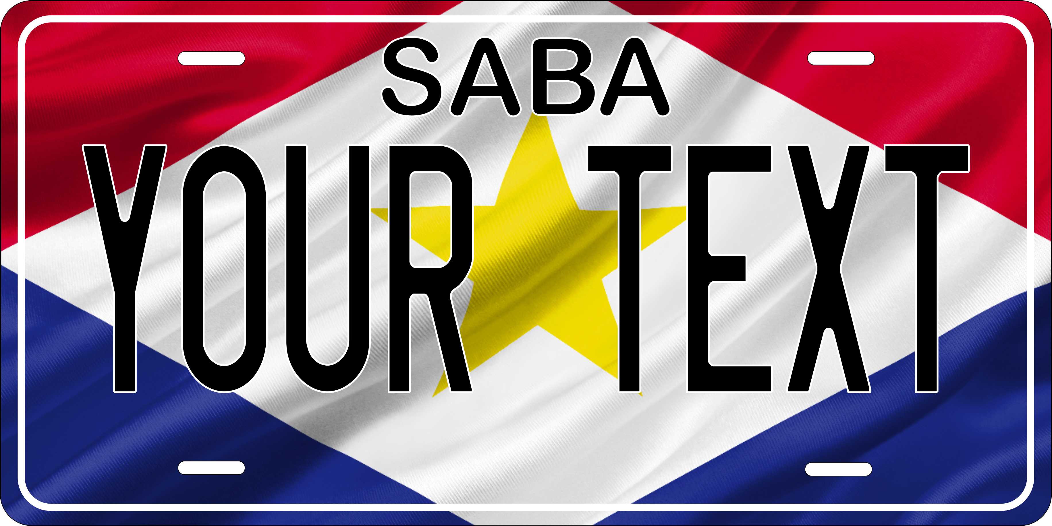 Saba Flag Wave CARI License Plate Custom Novelty Car Bike Motorcycle