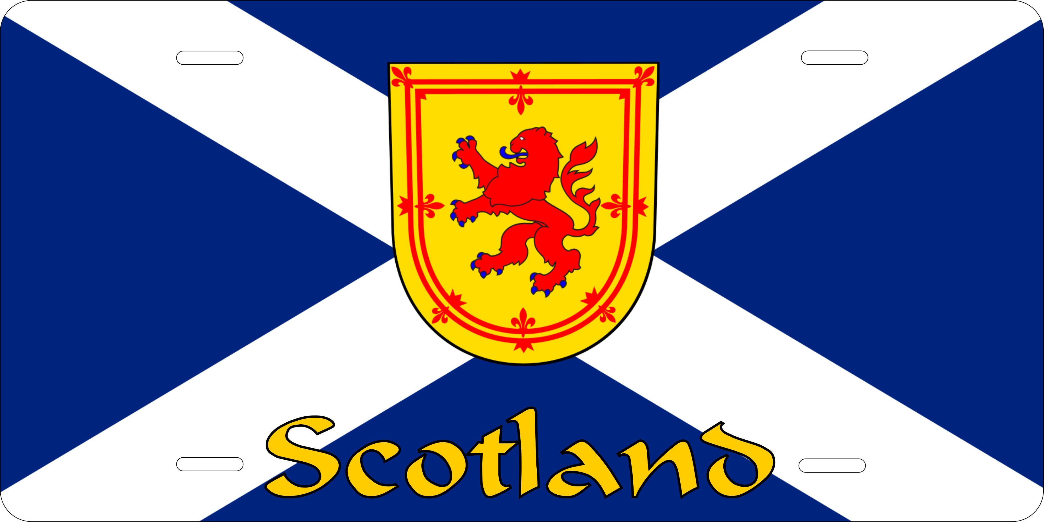 Scotland Europe Flag License Plate Yellow personalized Novelty Fun Car Bike Motorcycle