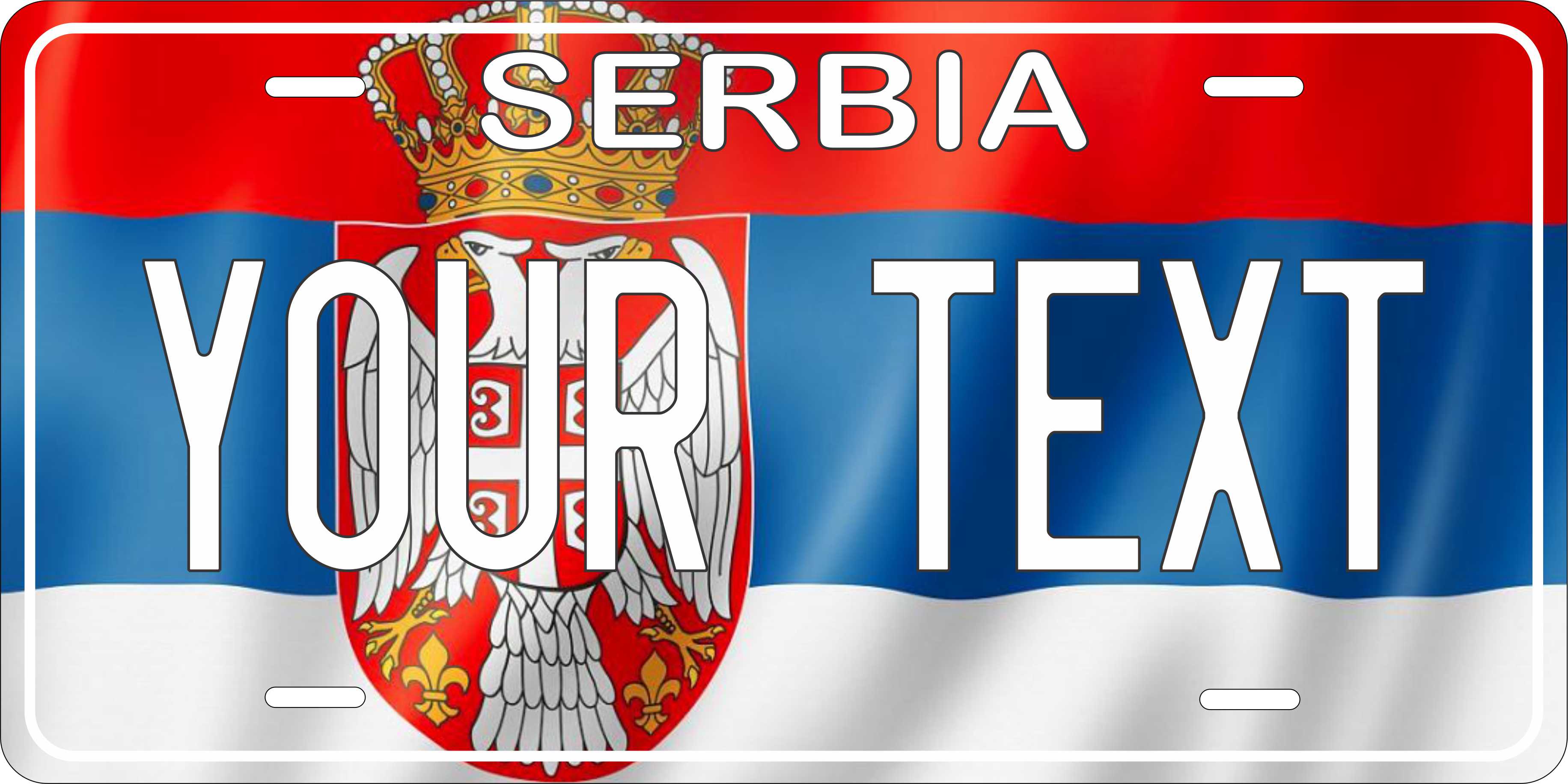 Serbia Europe Flag Wave License Plate personalized Novelty Fun Car Bike Motorcycle