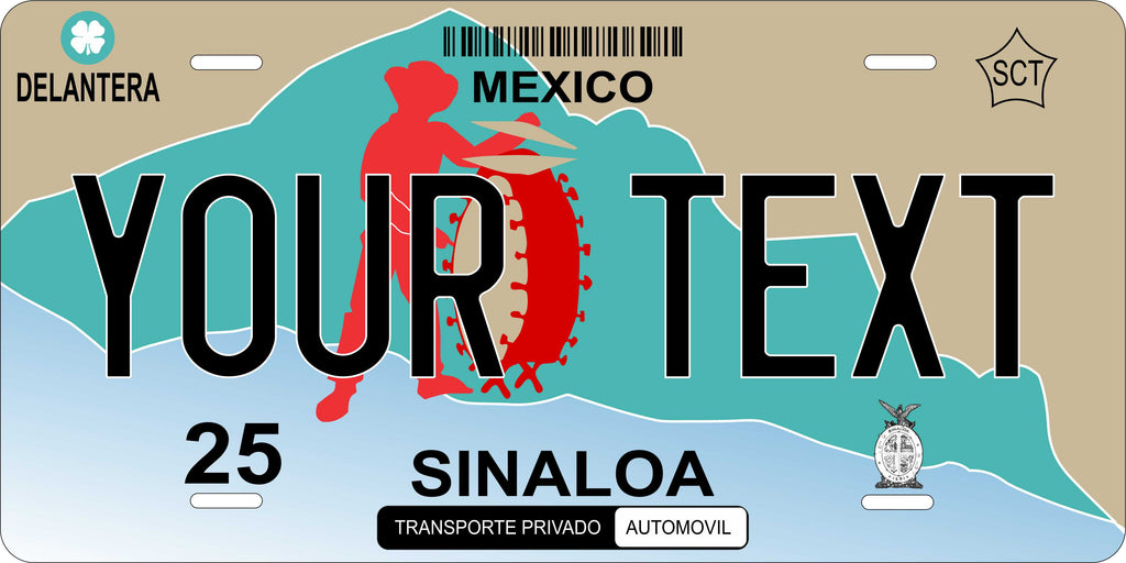 Sinaloa 2002 Mexico CA License Plate Personalized Novelty Fun Car Bike Motorcycle