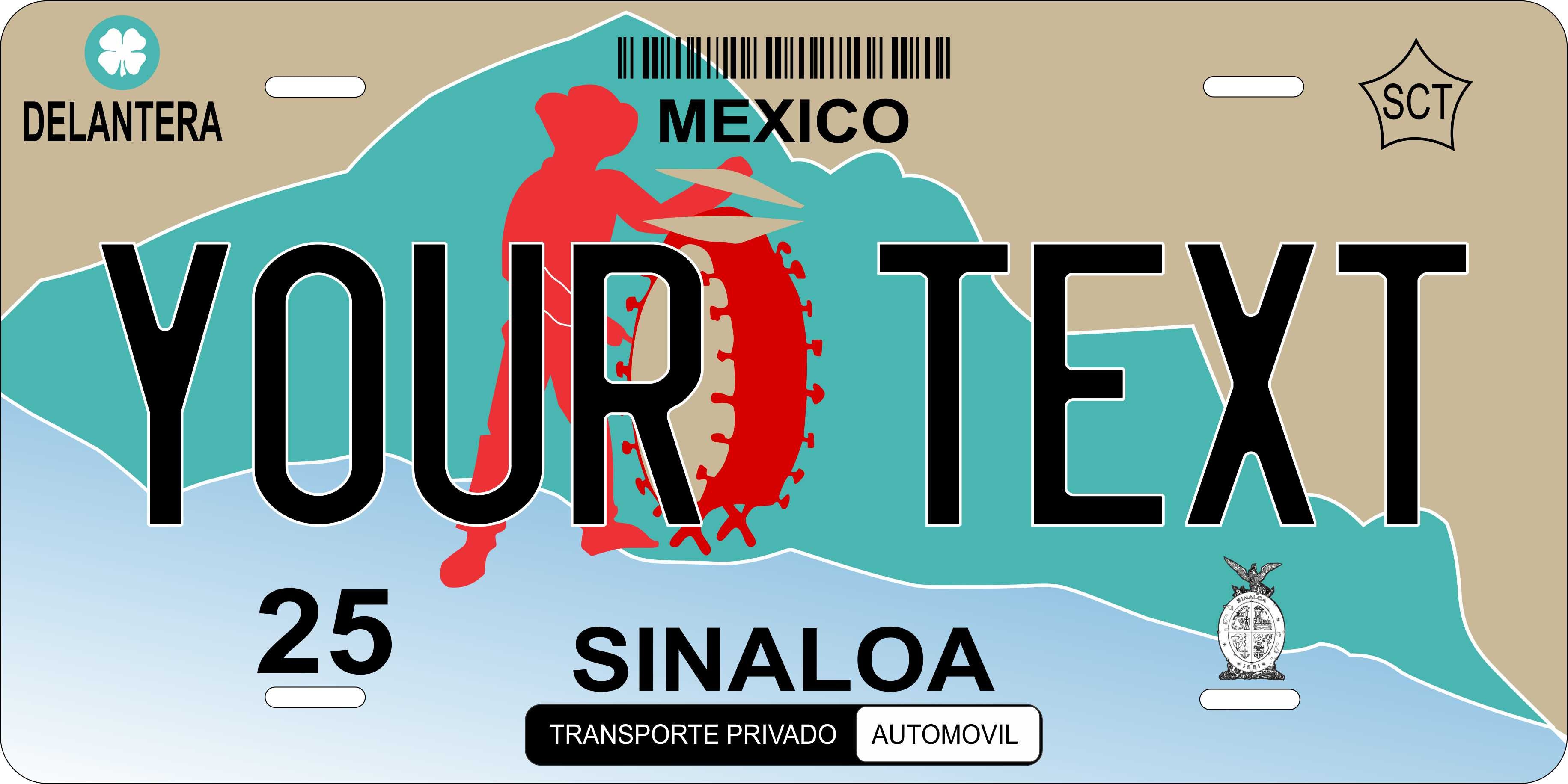 Sinaloa 2002 Mexico CA License Plate Personalized Novelty Fun Car Bike Motorcycle