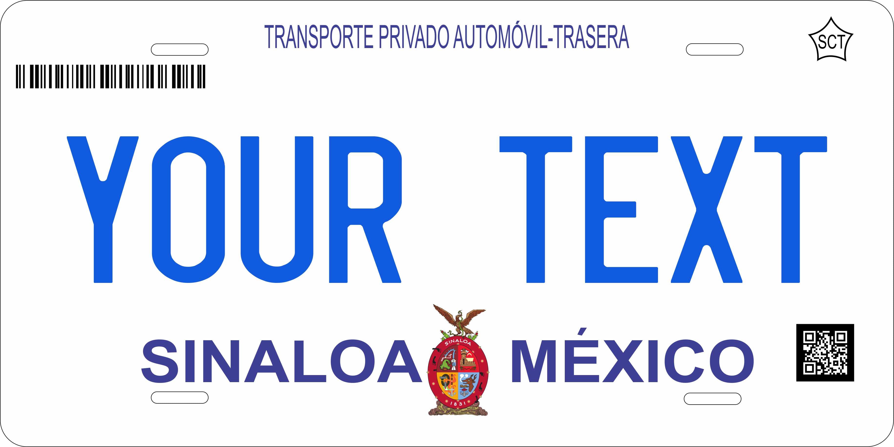 Sinaloa 2012 Mexico CA License Plate Personalized Novelty Fun Car Bike Motorcycle