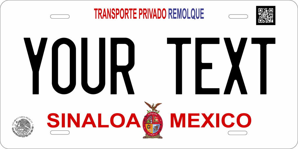 Sinaloa 2012 Red Mexico CA License Plate Personalized Novelty Fun Car Bike Motorcycle