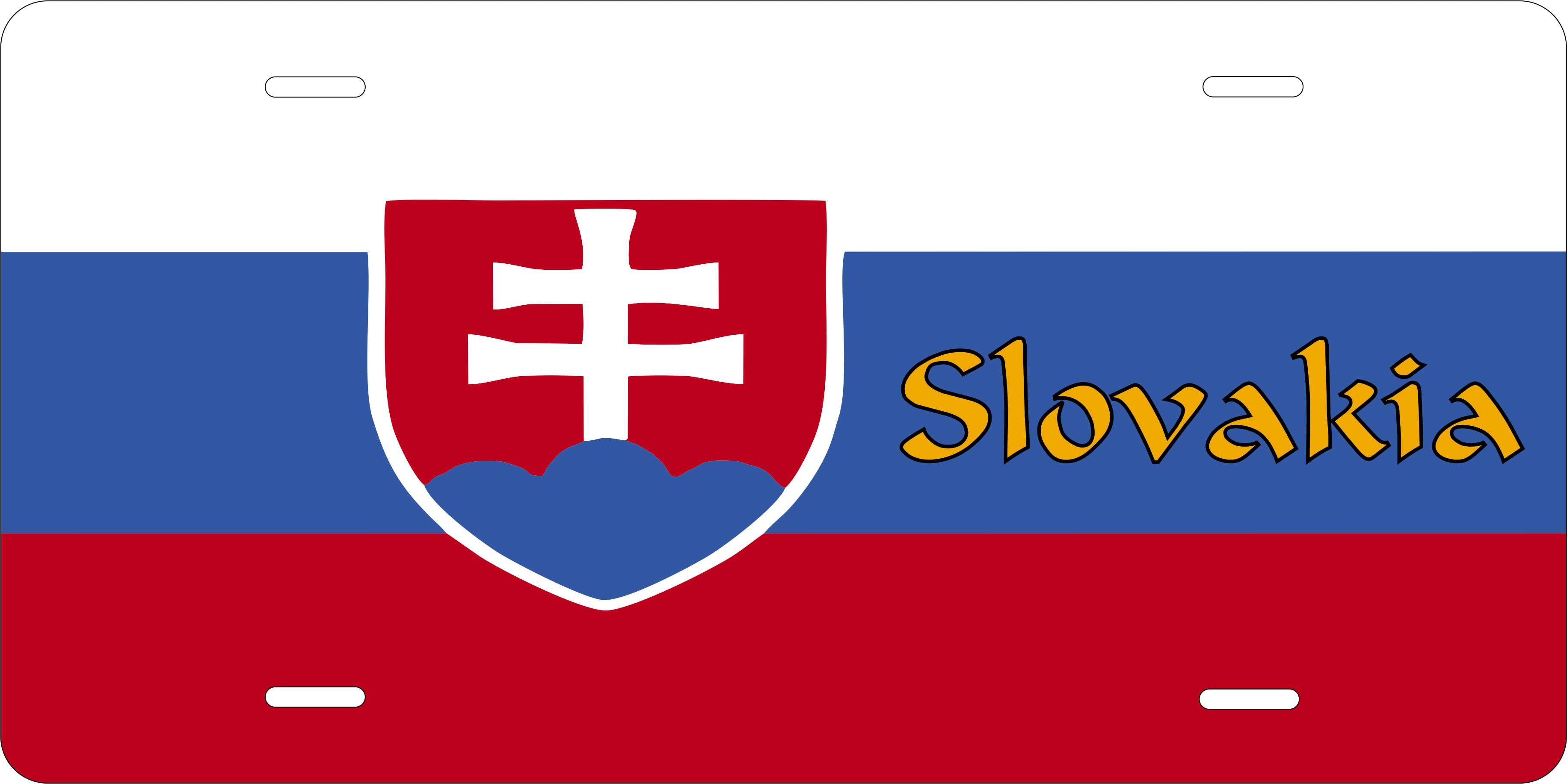 Slovakia Europe Flag License Plate personalized Novelty Fun Car Bike Motorcycle