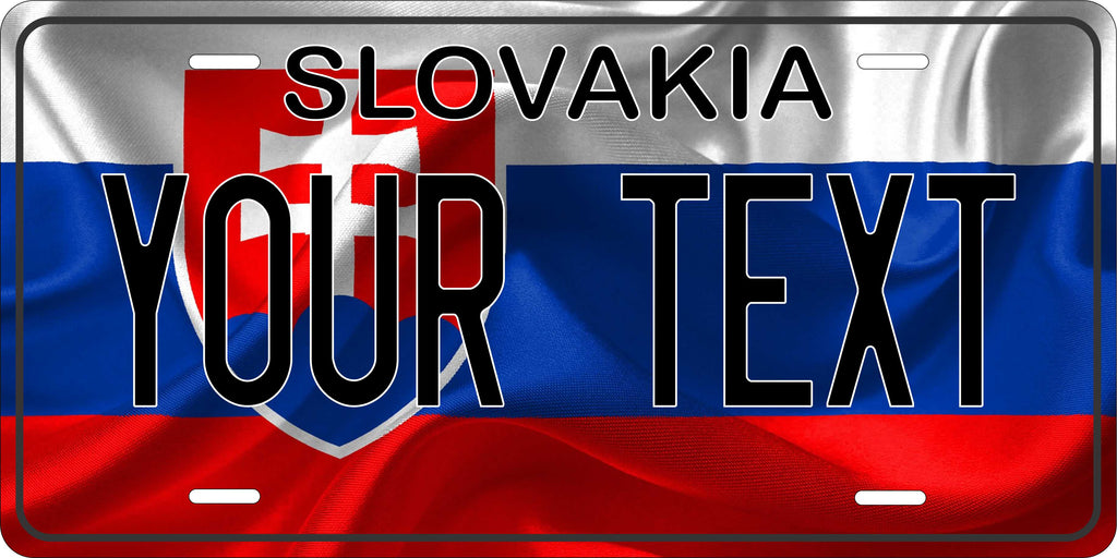 Slovakia Europe Flag Wave License Plate personalized Novelty Fun Car Bike Motorcycle