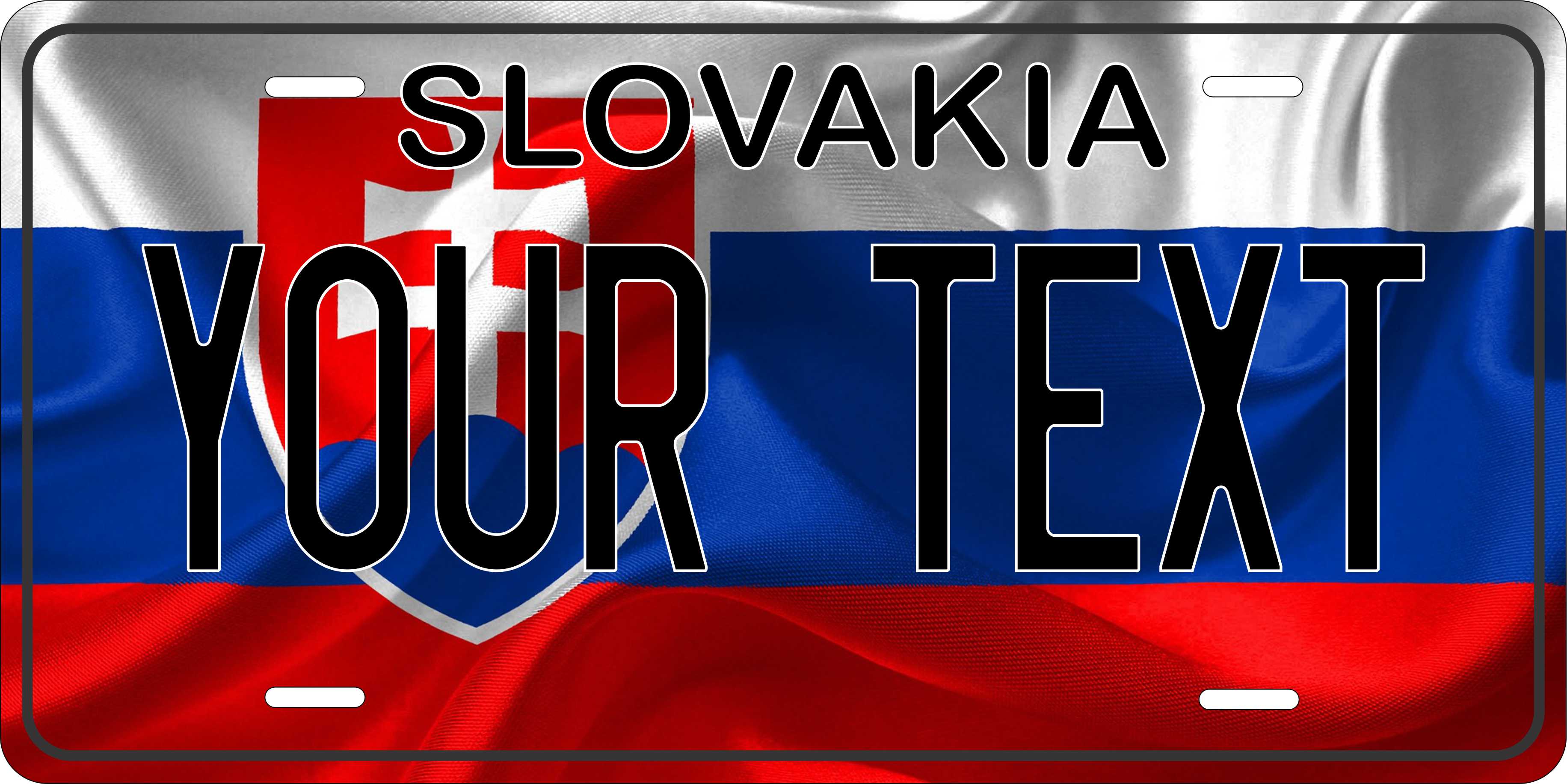 Slovakia Europe Flag Wave License Plate personalized Novelty Fun Car Bike Motorcycle