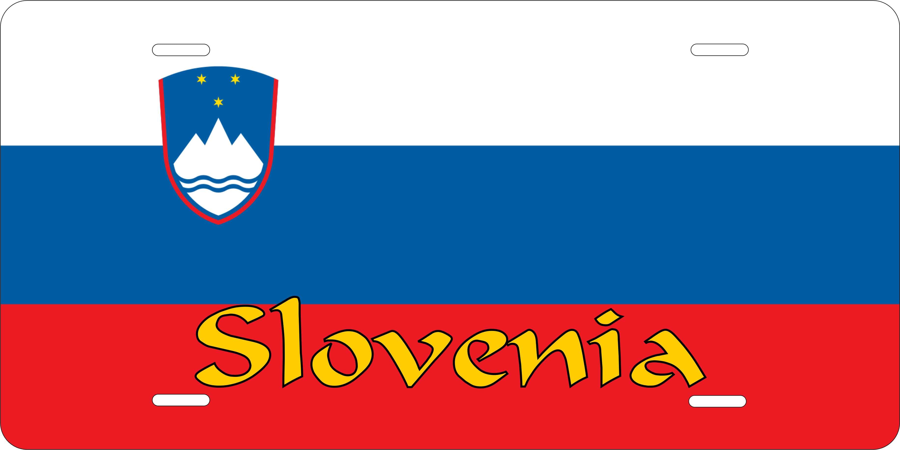 Slovenia Europe Flag License Plate personalized Novelty Fun Car Bike Motorcycle