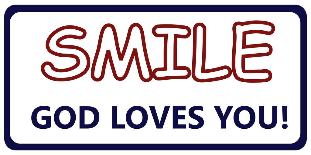 Smile God loves you Christian License Plate personalized Novelty Fun Car Bike Motorcycle