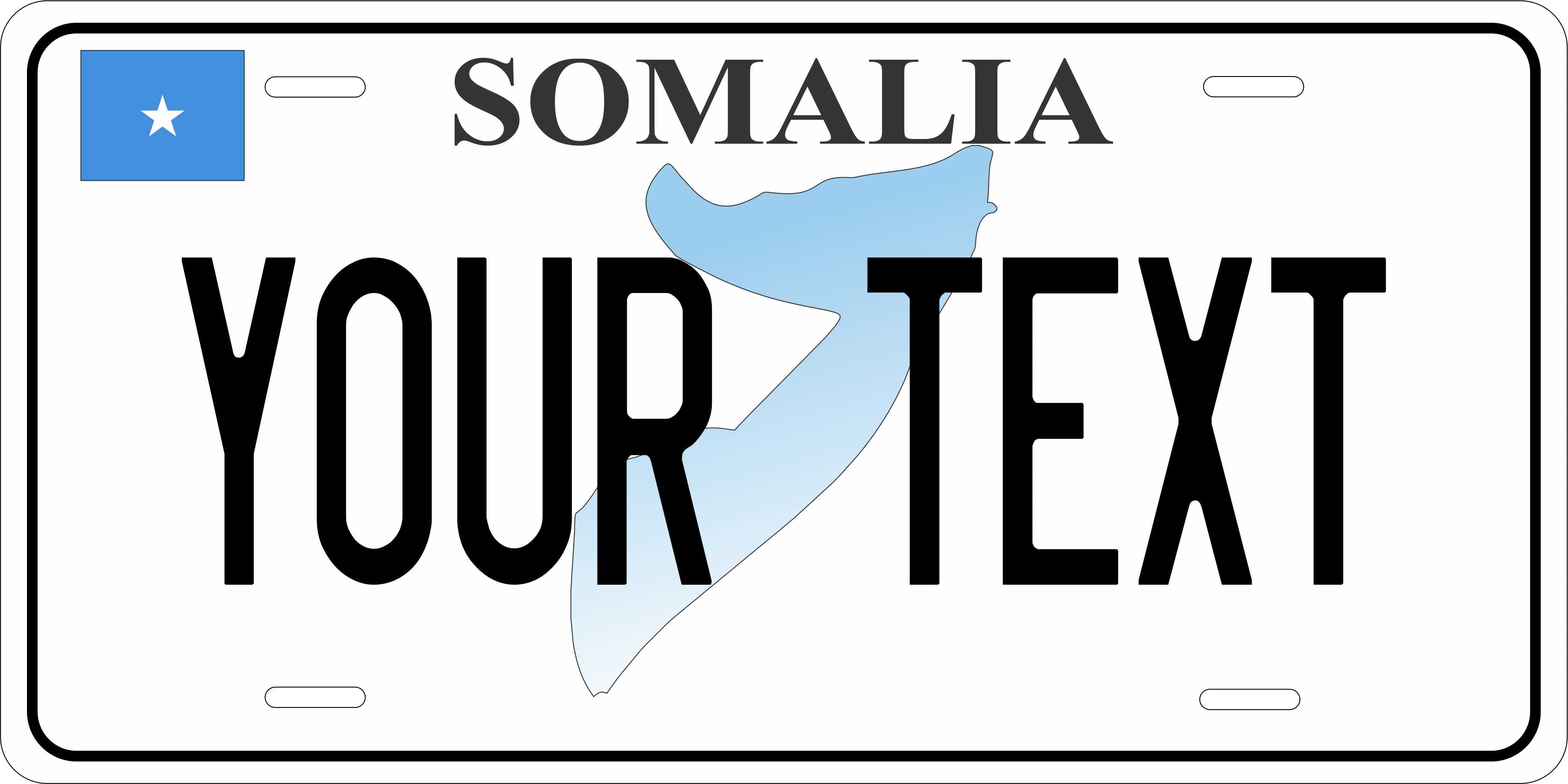 Somalia Africa Flag Outline License Plate personalized Novelty Fun Car Bike Motorcycle