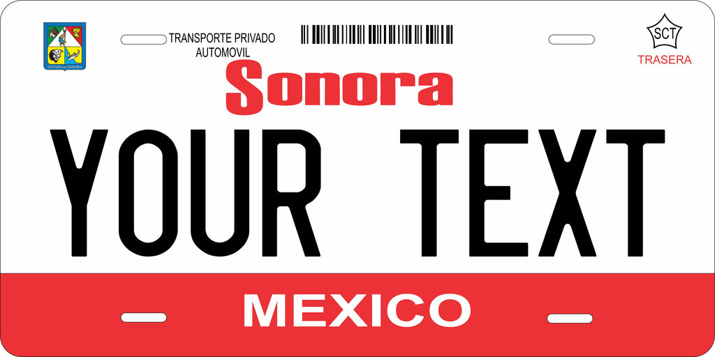 Sonora 2008 Mexico CA License Plate Personalized Novelty Fun Car Bike Motorcycle