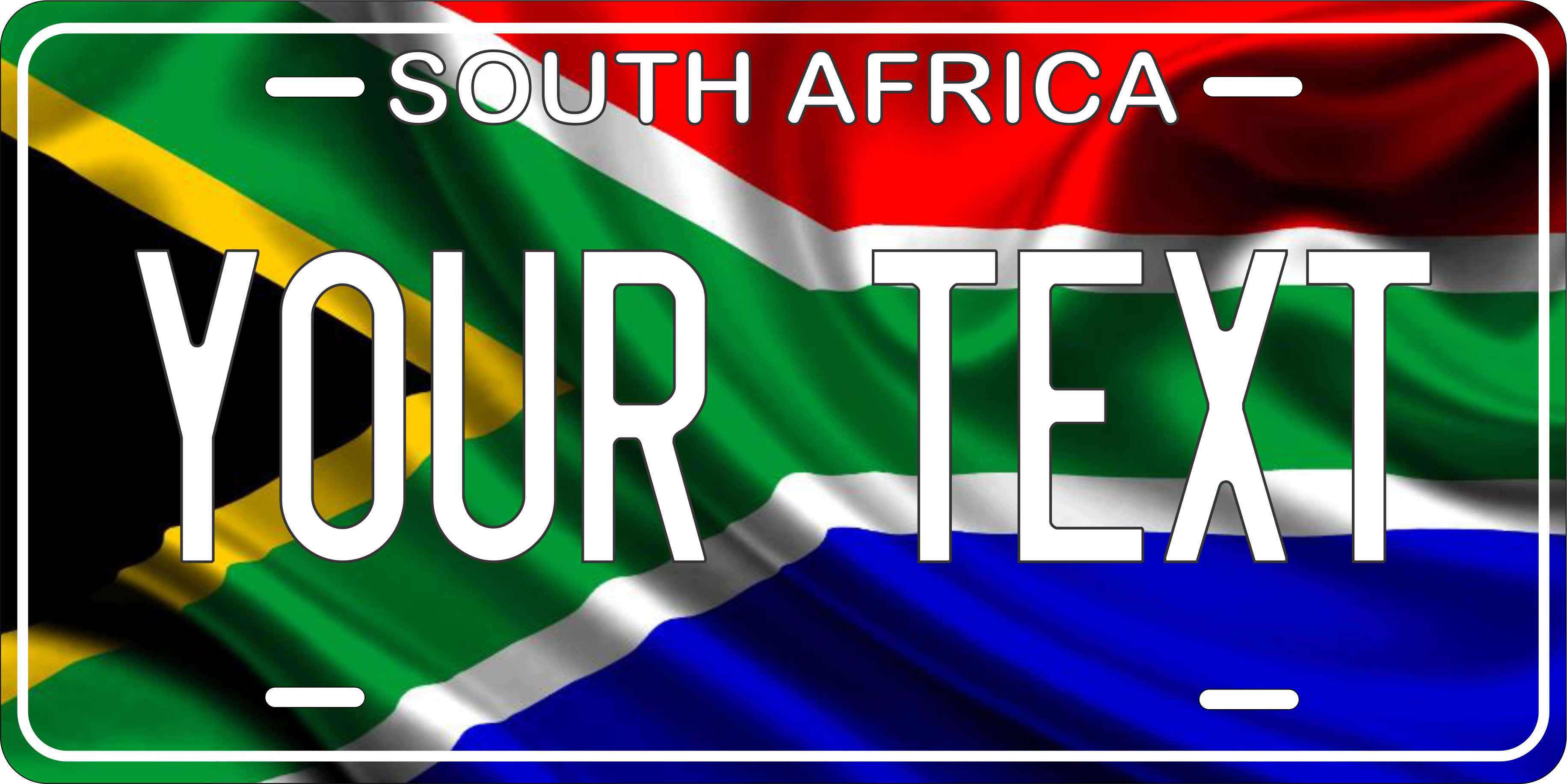 South Africa Africa Flag Wave License Plate personalized Novelty Fun Car Bike Motorcycle