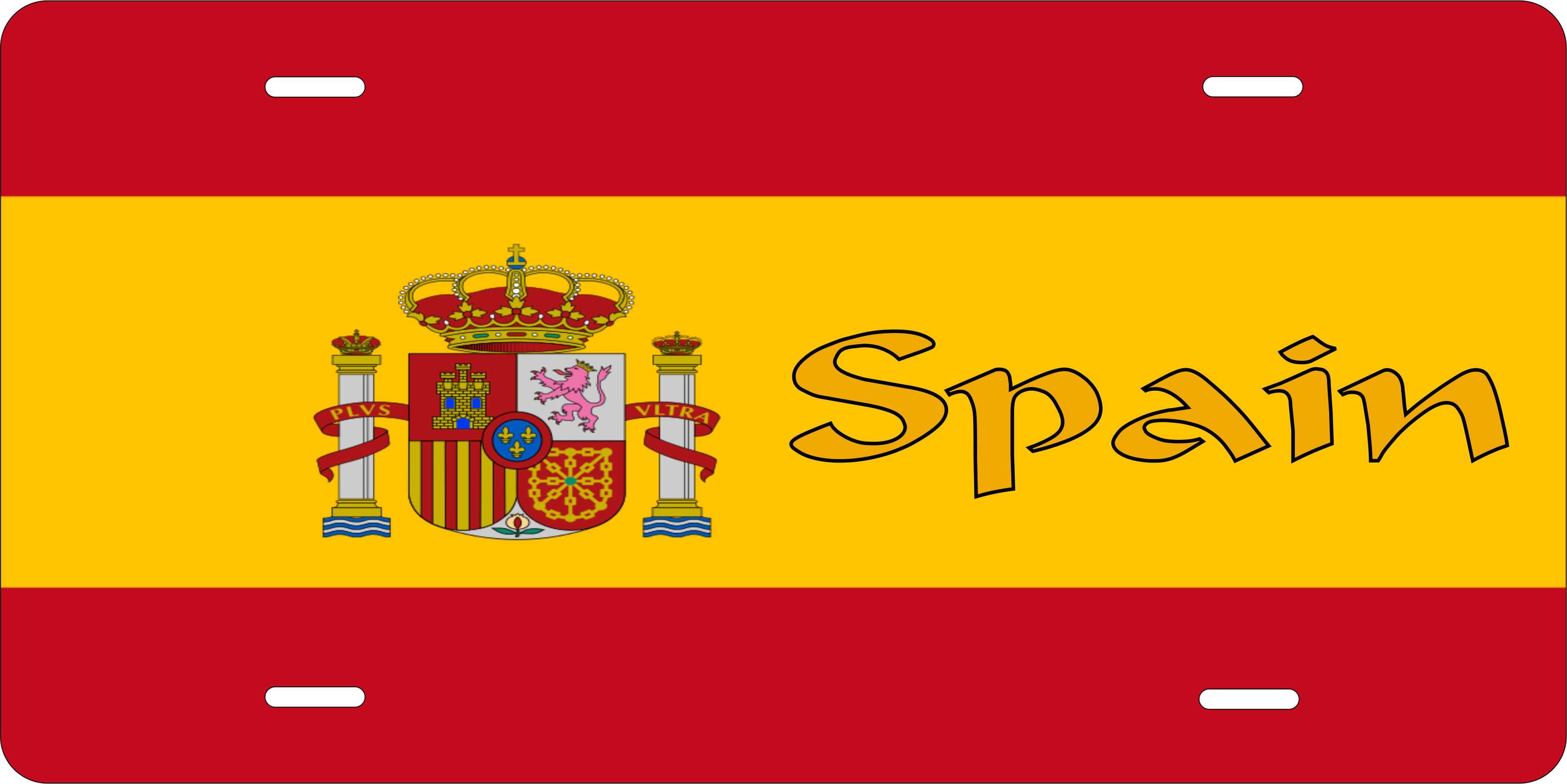 Spain Europe Flag  License Plate personalized Novelty Fun Car Bike Motorcycle