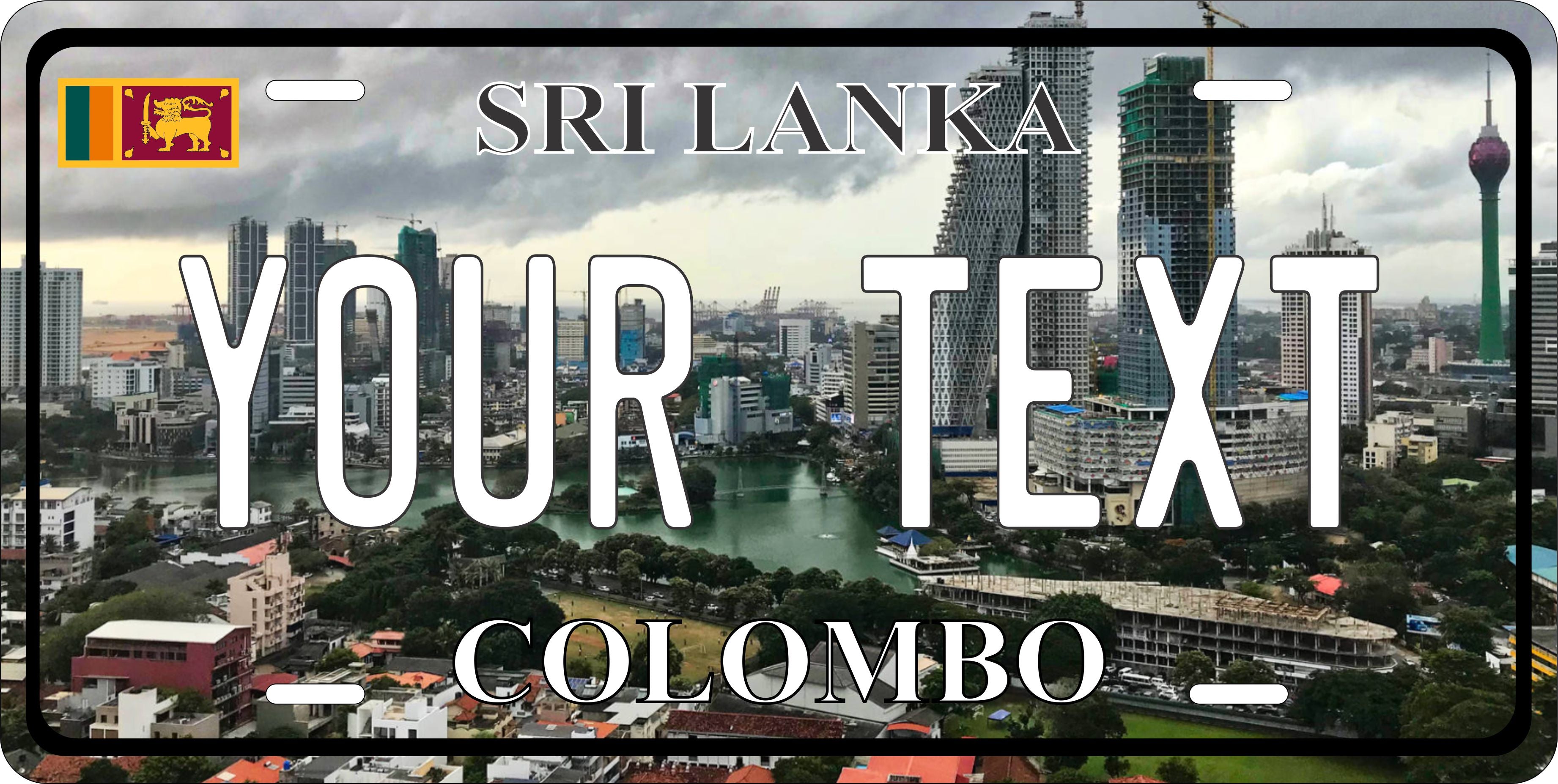 Colombo Sri Lanka City Asia License Plate personalized Novelty Fun Car Bike Motorcycle