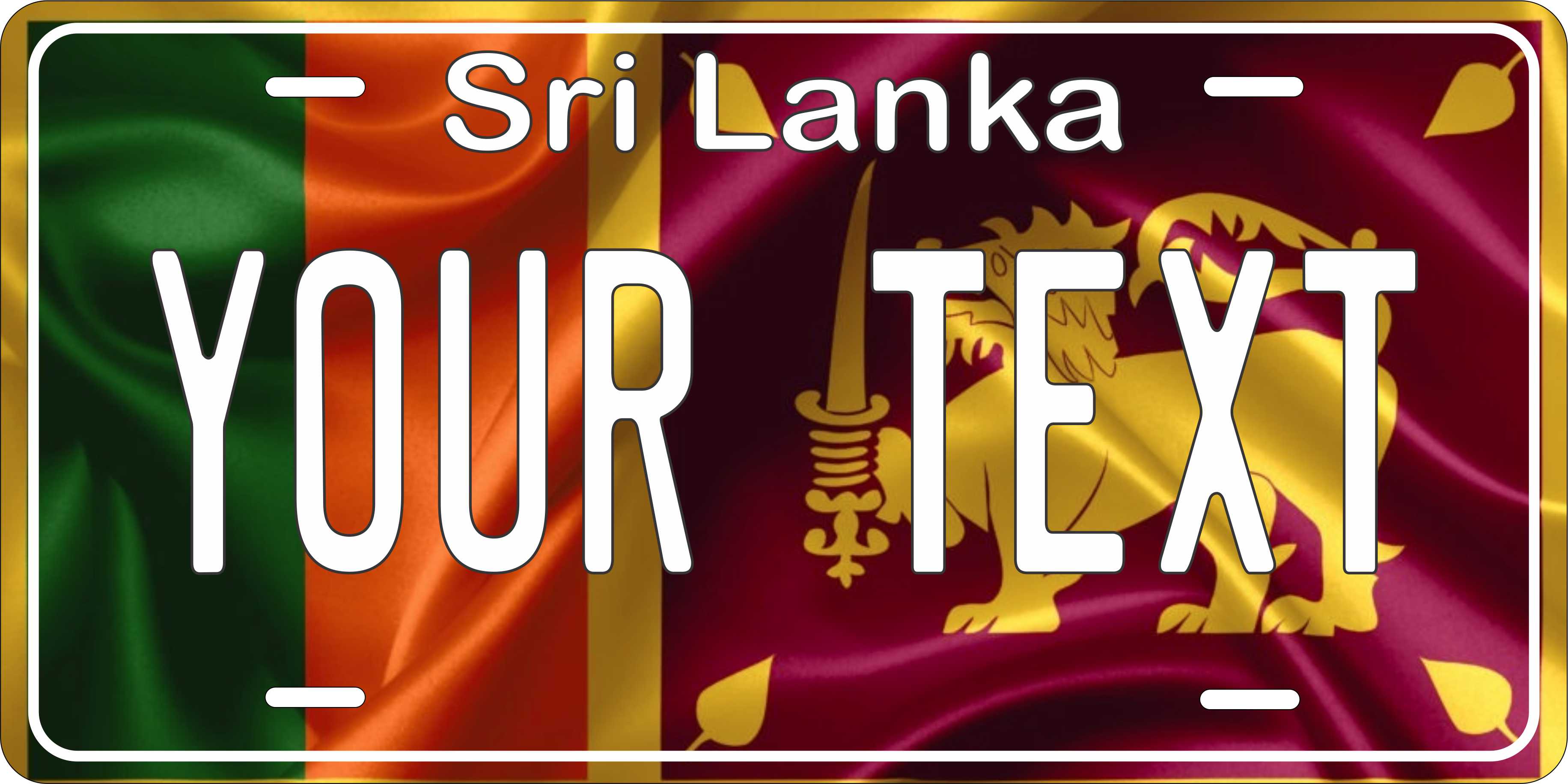 Sri Lanka Asia Flag Wave License Plate personalized Novelty Fun Car Bike Motorcycle