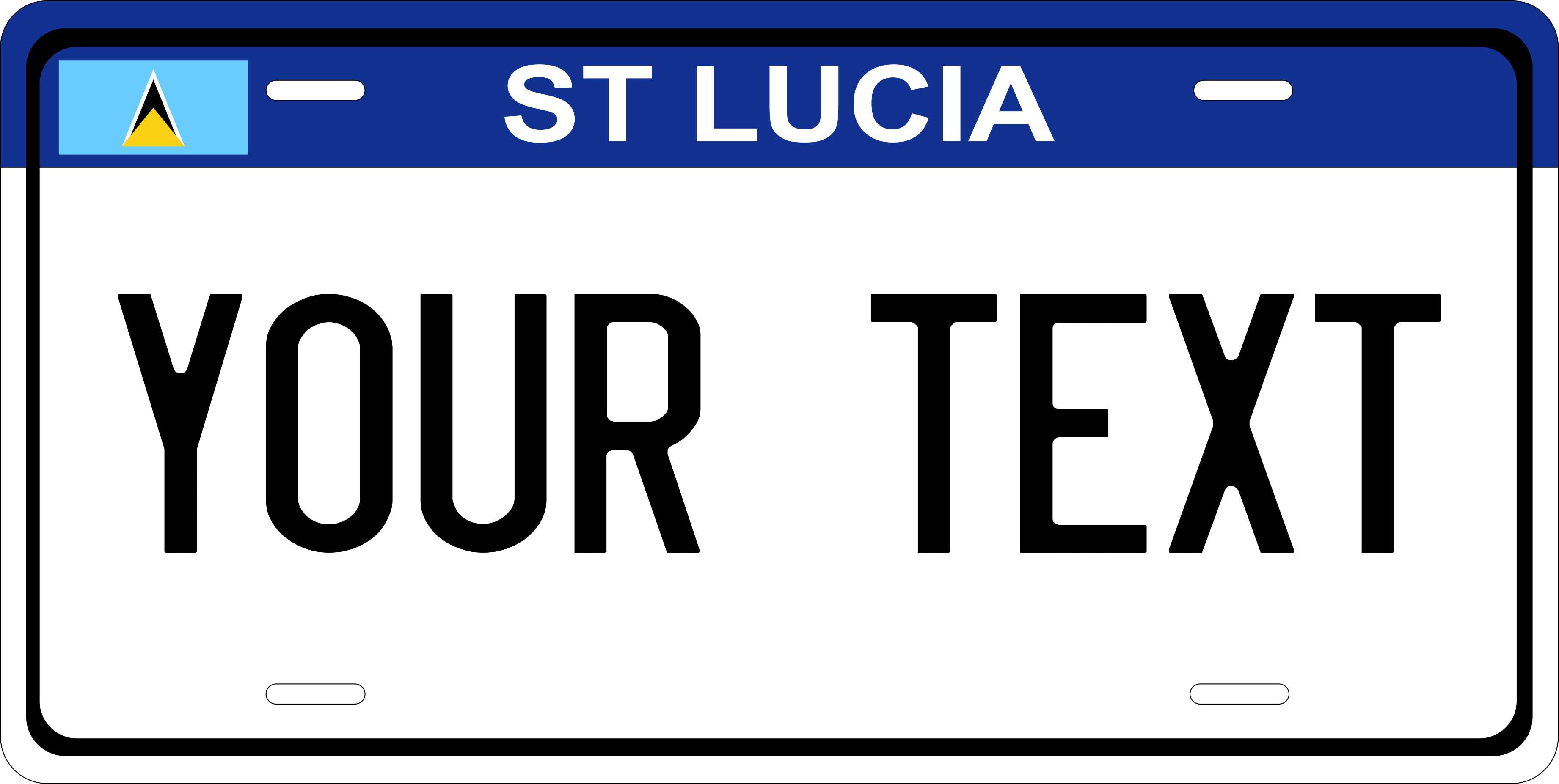 St Lucia Blue CARI License Plate Custom Novelty Car Bike Motorcycle