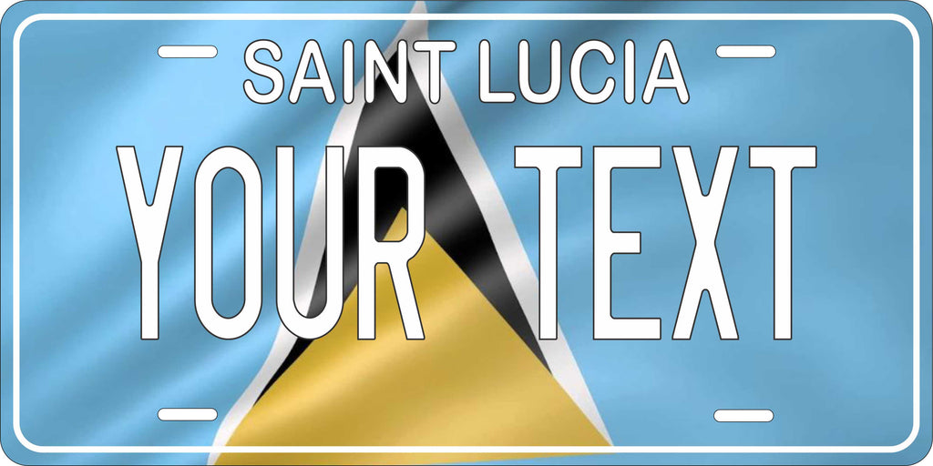 St Lucia Flag Wave CARI License Plate Custom Novelty Car Bike Motorcycle