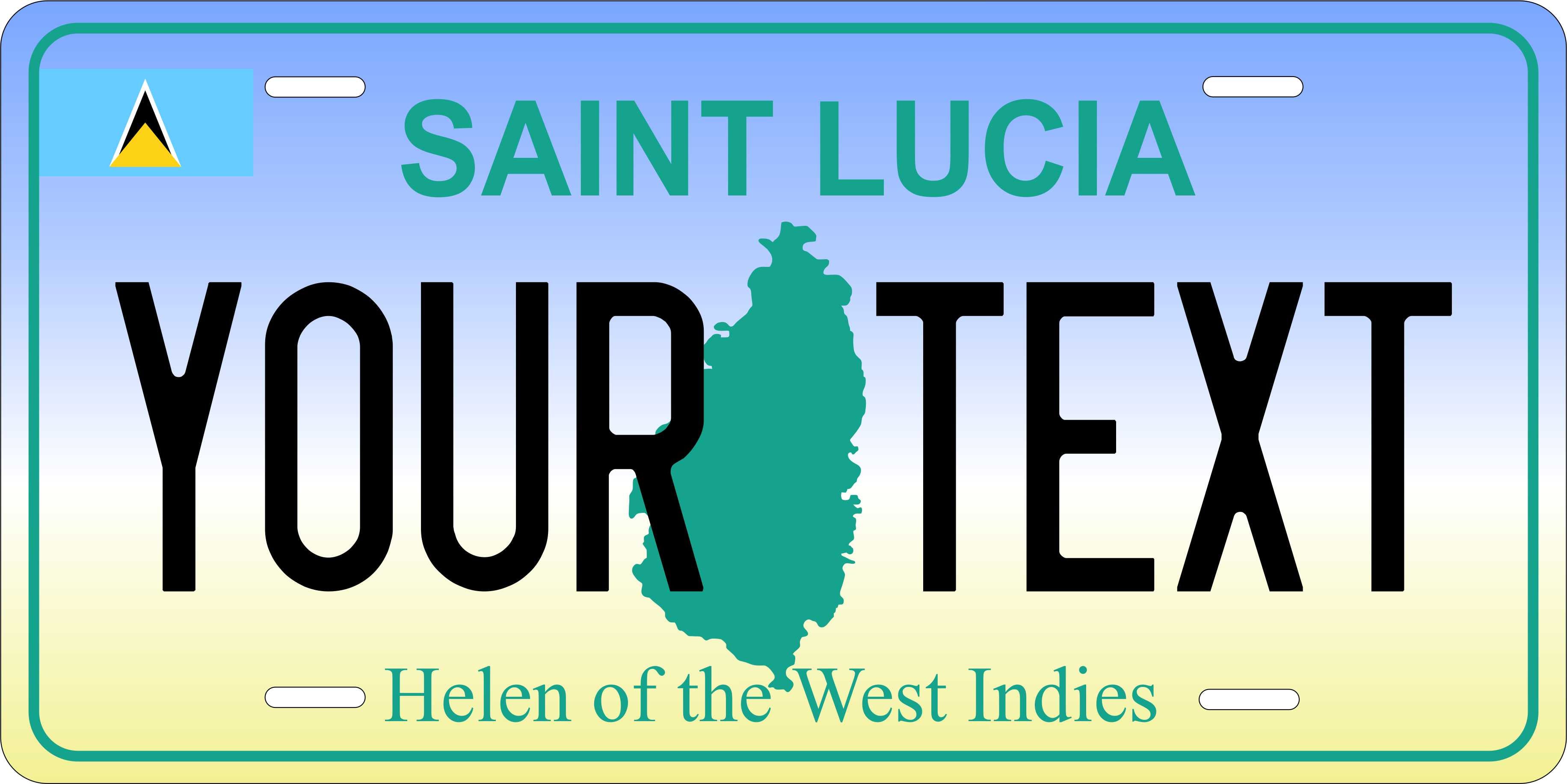 St Lucia Map CARI License Plate Custom Novelty Car Bike Motorcycle