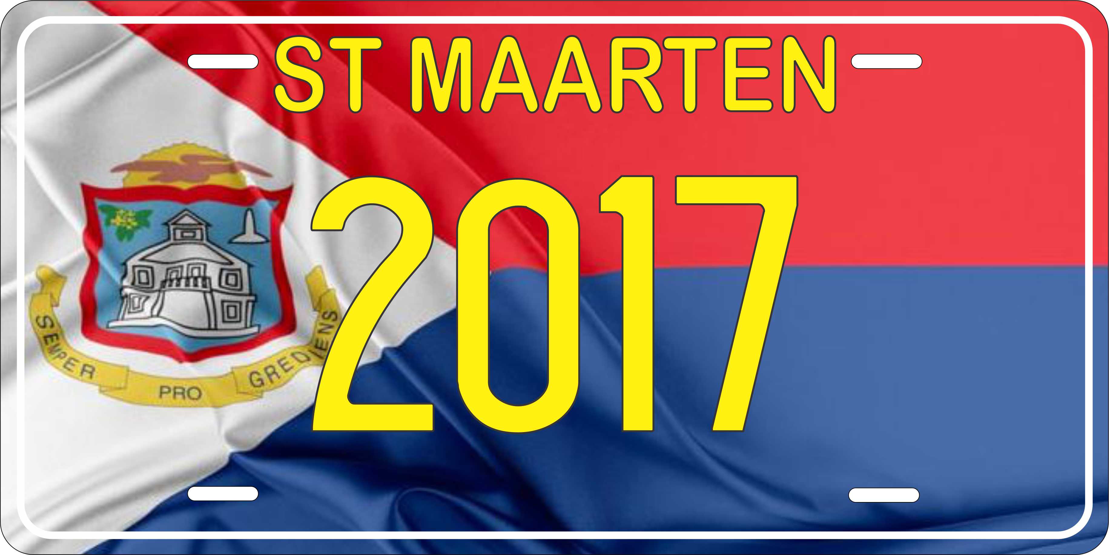 St Maarten Flag Wave CARI License Plate Custom Novelty Car Bike Motorcycle