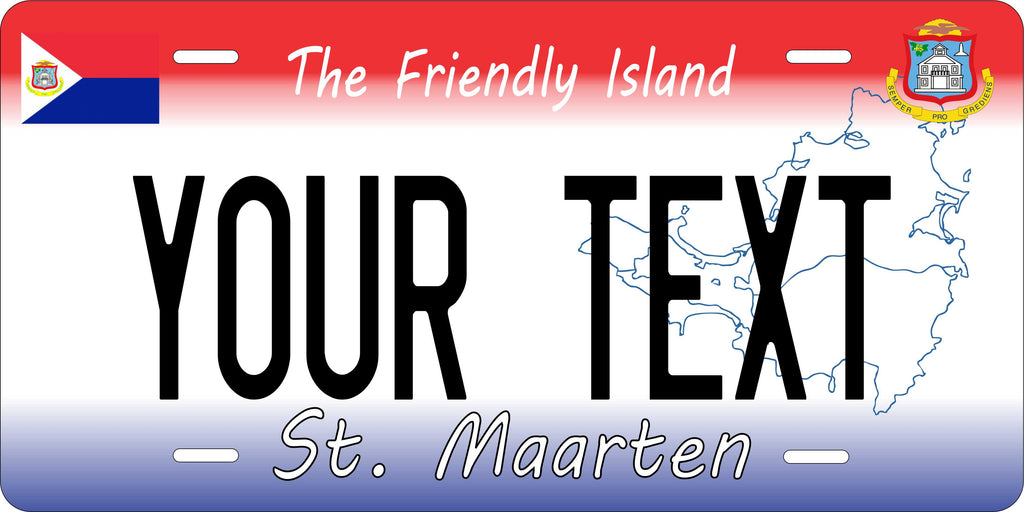 St Maarten Blue Red CARI License Plate Custom Novelty Car Bike Motorcycle