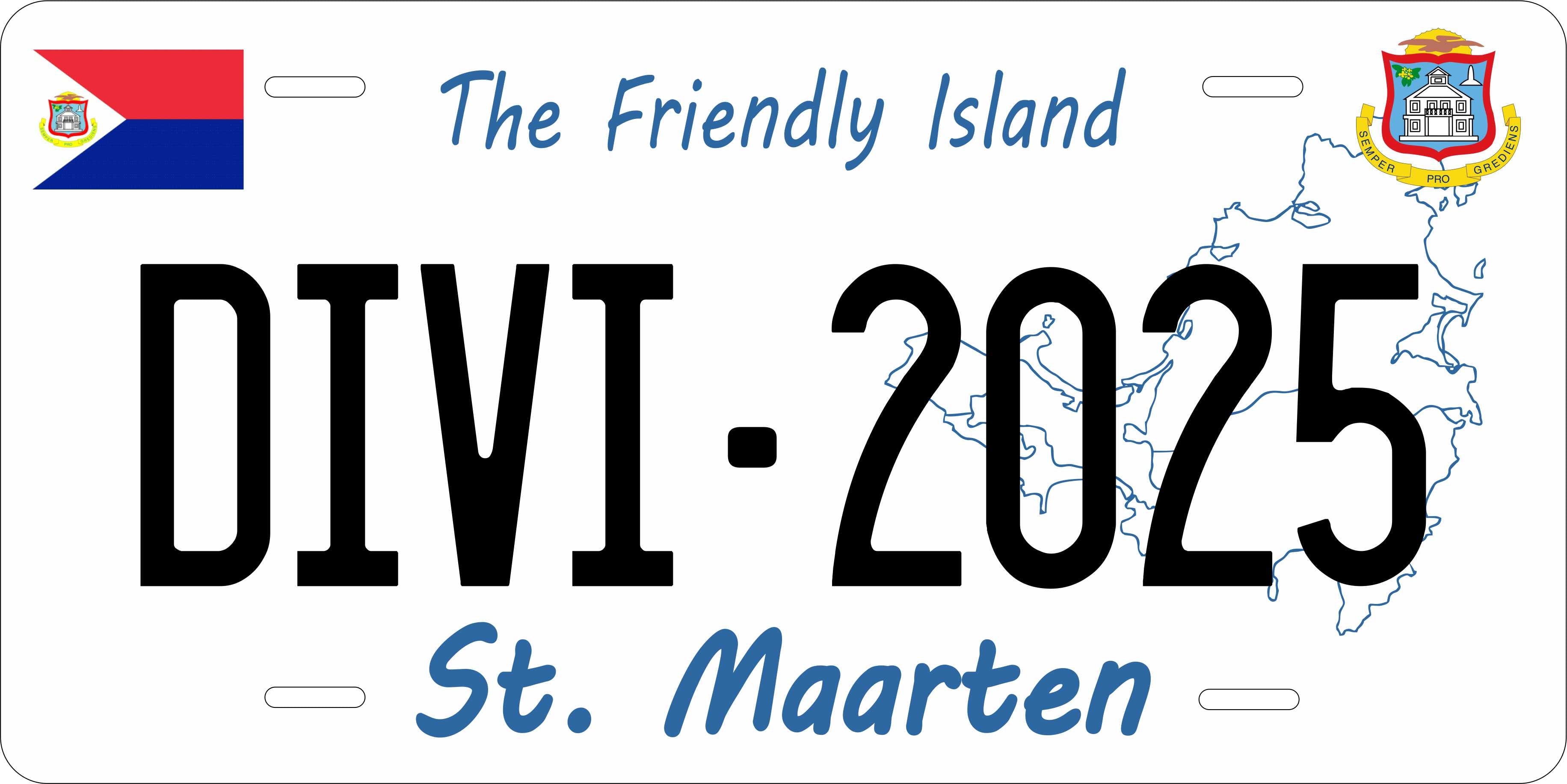 St Maarten White CARI License Plate Custom Novelty Car Bike Motorcycle
