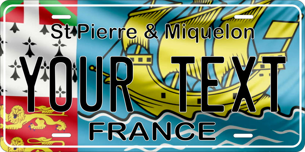 St Pierre Flag Wave CSA License Plate Custom Novelty Car Bike Motorcycle