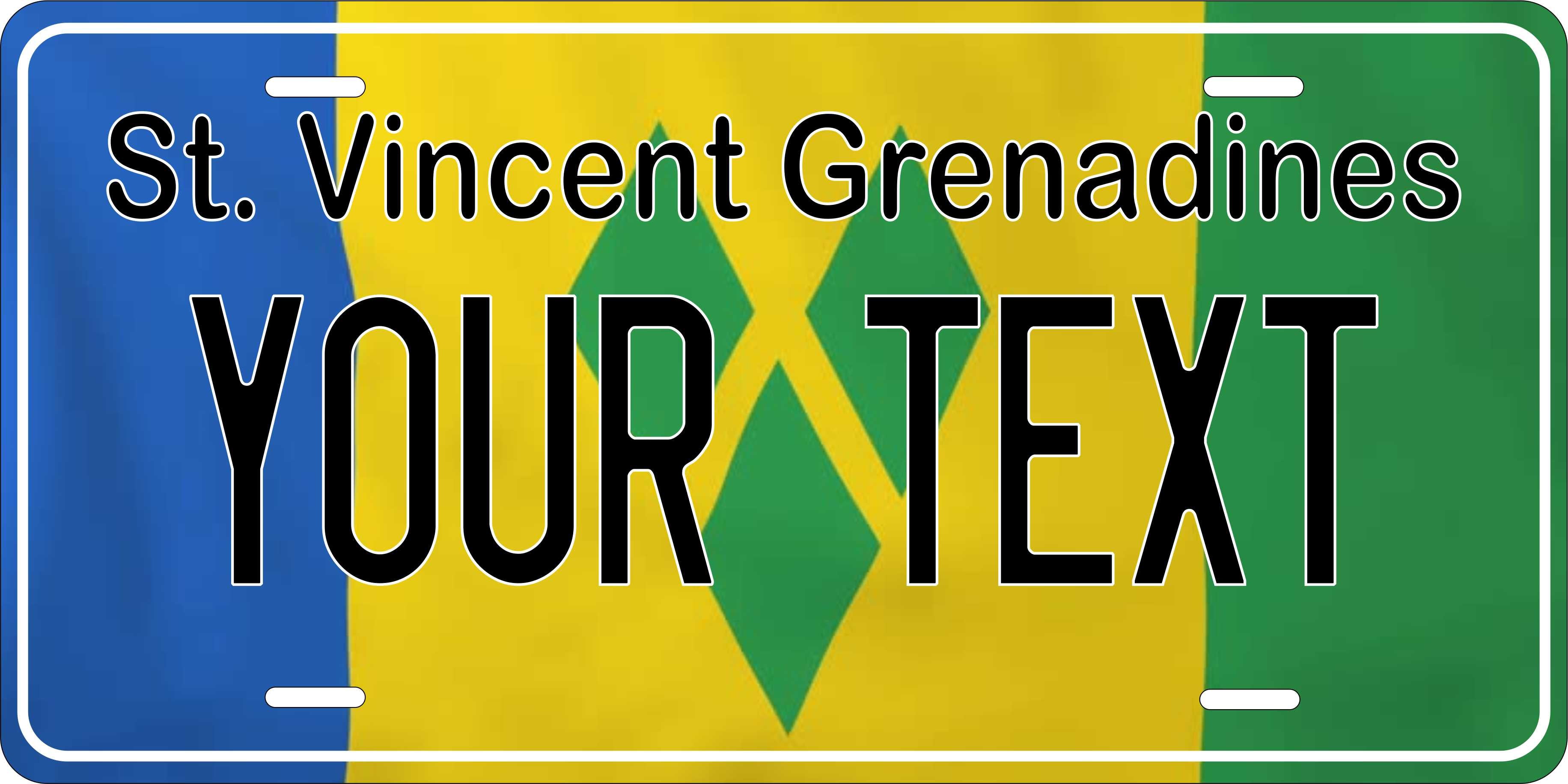 St Vincent Flag CARI License Plate Custom Novelty Car Bike Motorcycle
