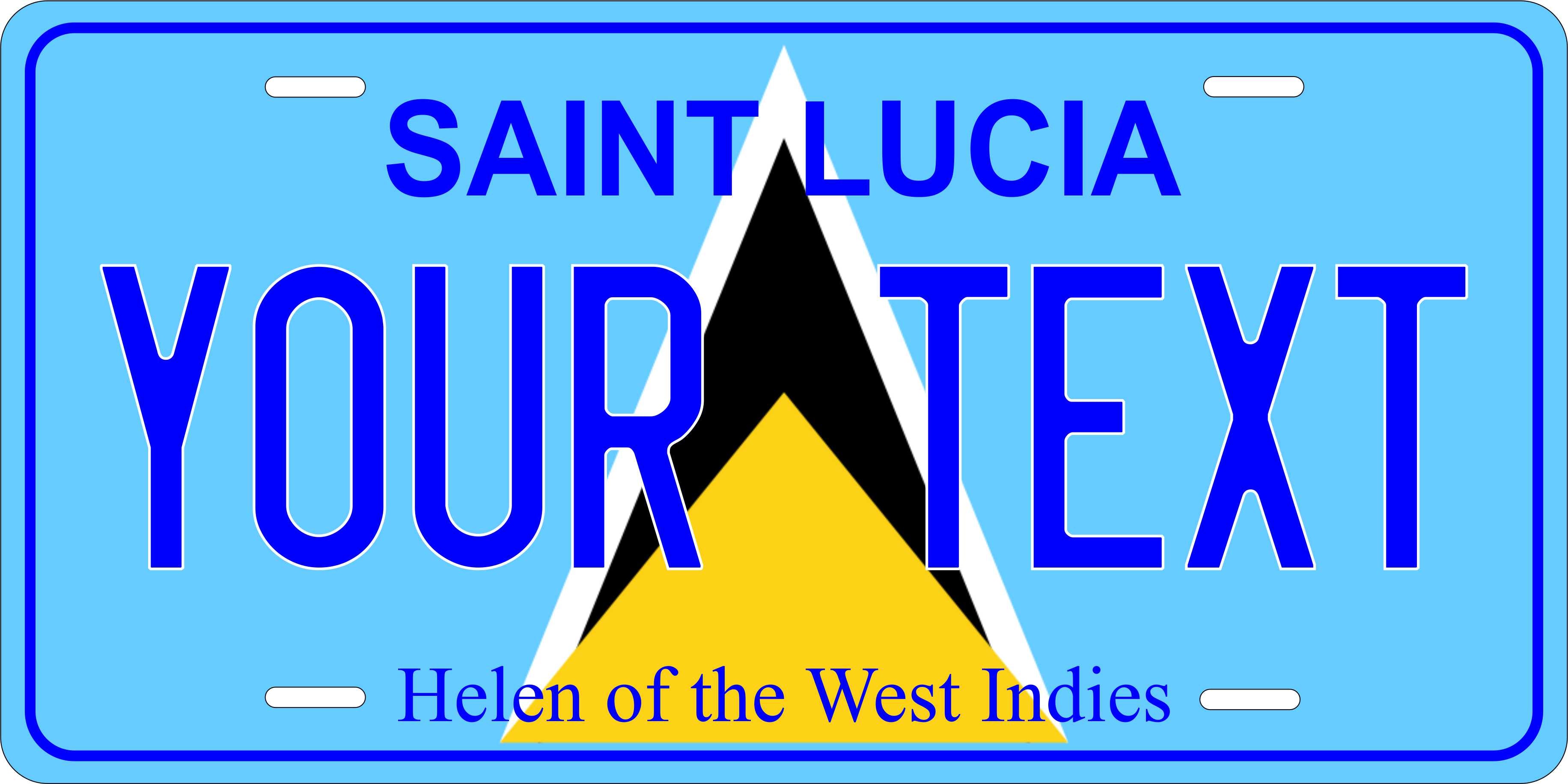St Lucia Flag  CARI License Plate Custom Novelty Car Bike Motorcycle