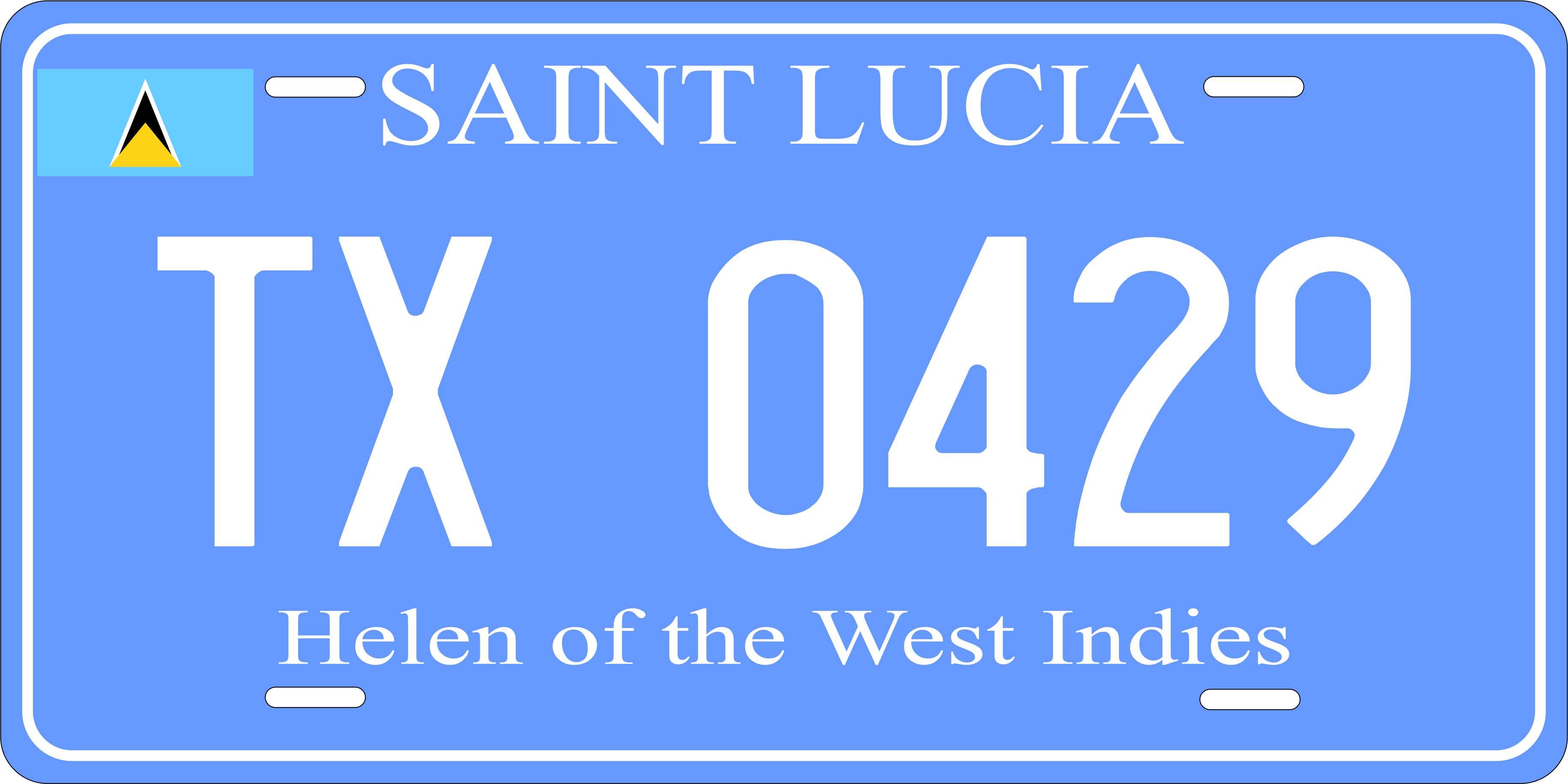 St Lucia Blue White CARI License Plate Custom Novelty Car Bike Motorcycle