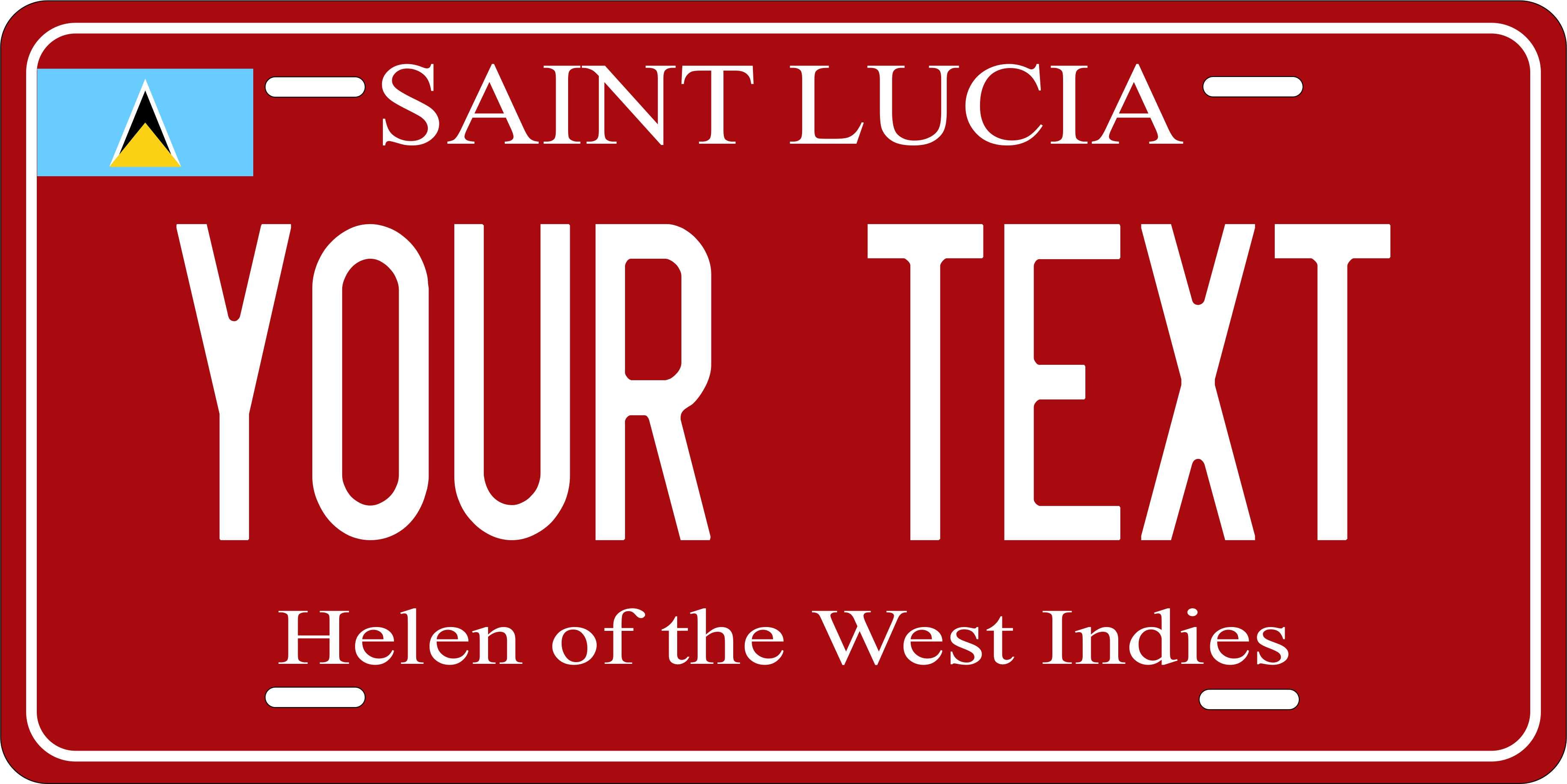 St Lucia Red CARI License Plate Custom Novelty Car Bike Motorcycle