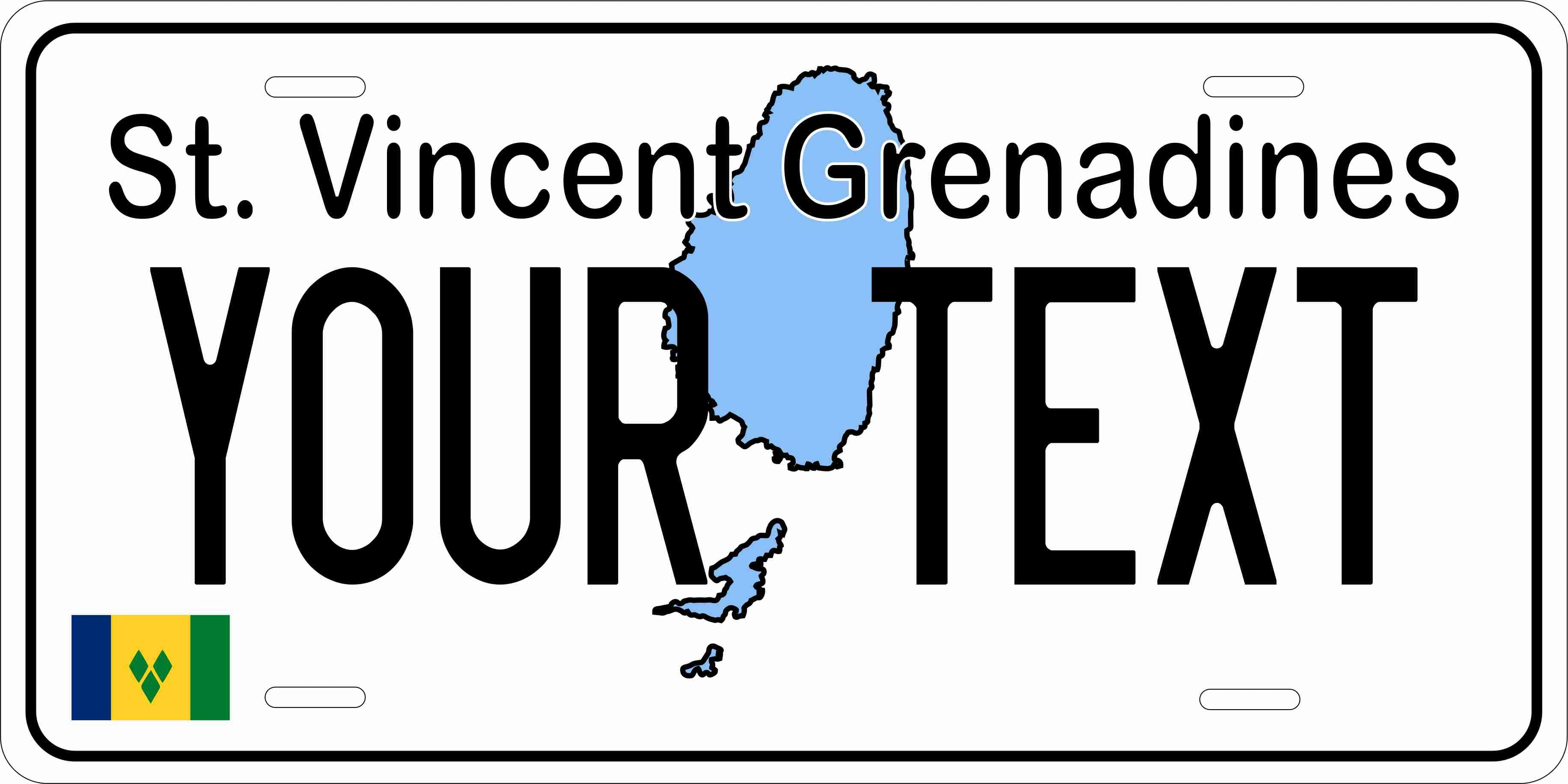 St Vincent Map CARI License Plate Custom Novelty Car Bike Motorcycle
