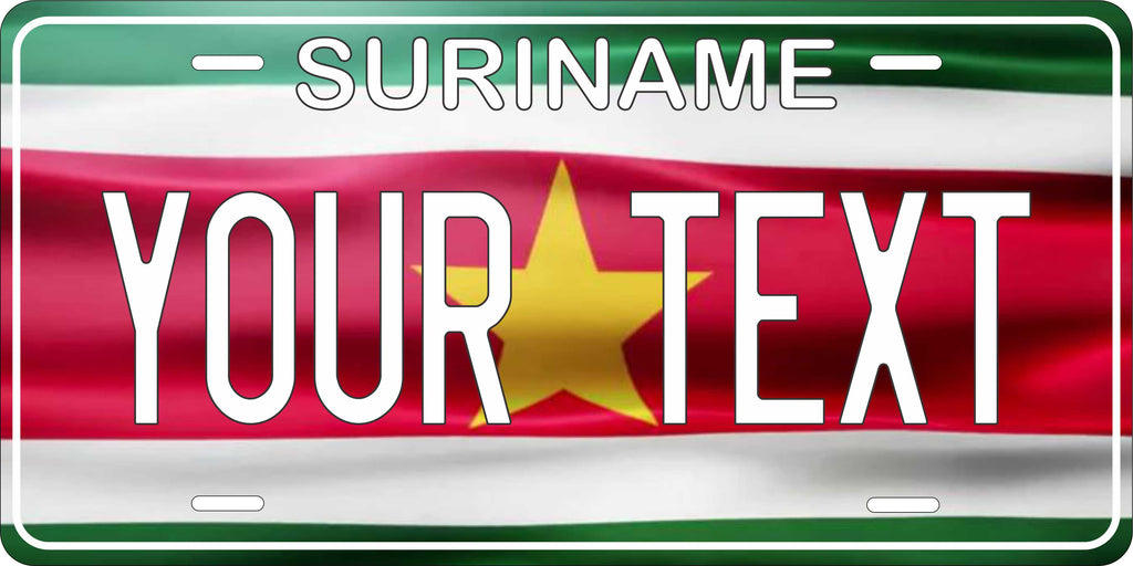Suriname Flag Wave CSA License Plate Custom Novelty Car Bike Motorcycle