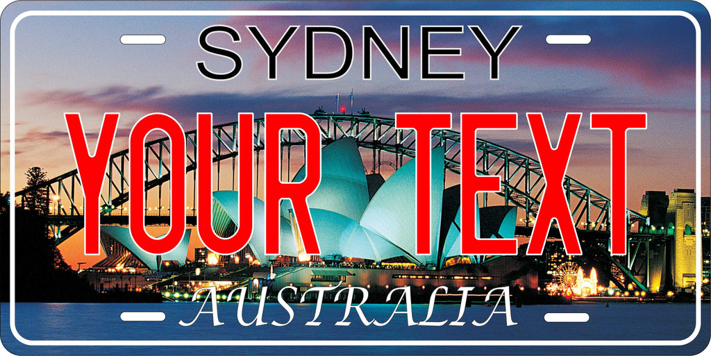 Sydney Australia Oceanic City License Plate personalized Novelty Fun Car Bike Motorcycle