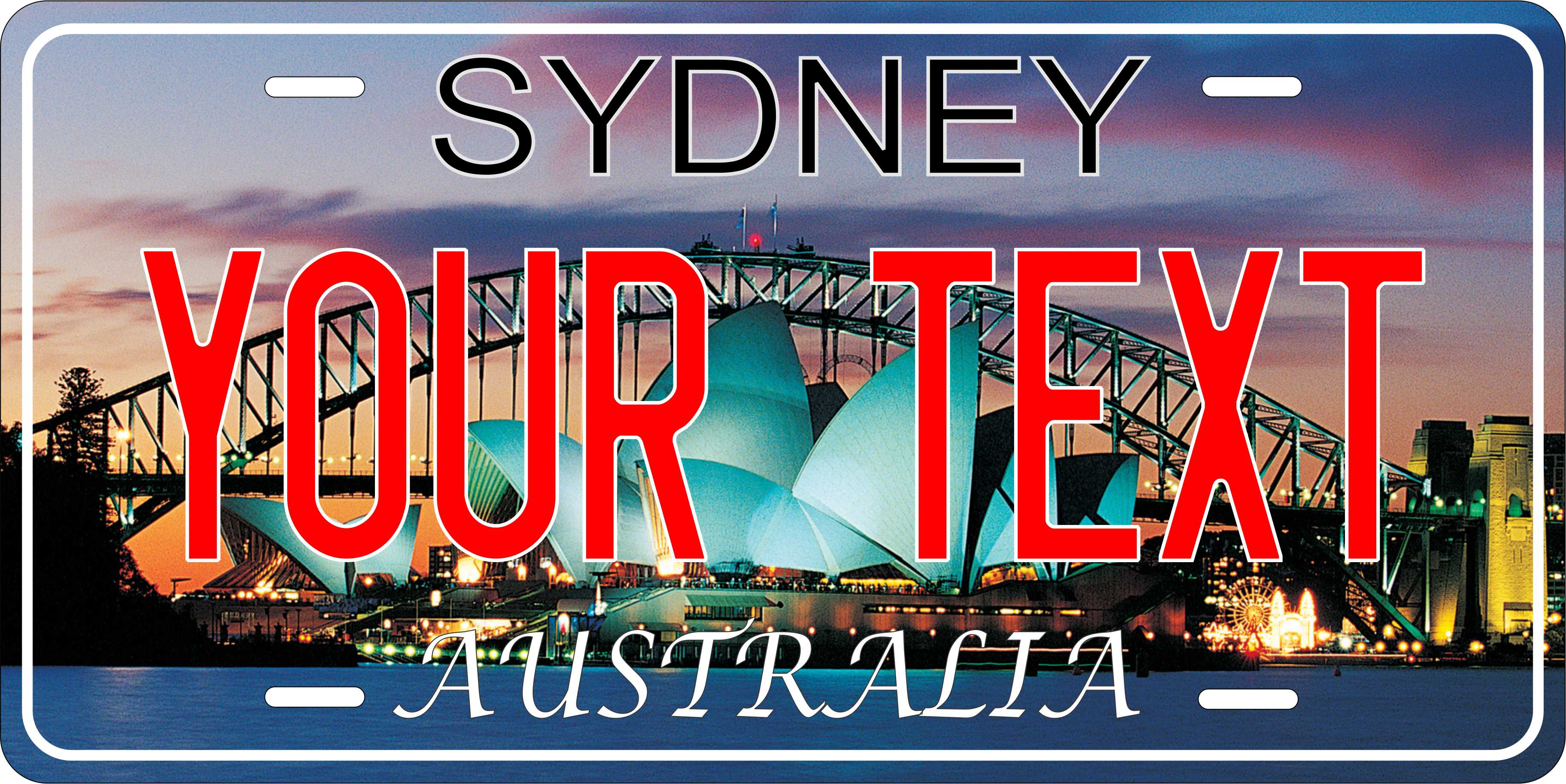 Sydney Australia Oceanic City License Plate personalized Novelty Fun Car Bike Motorcycle