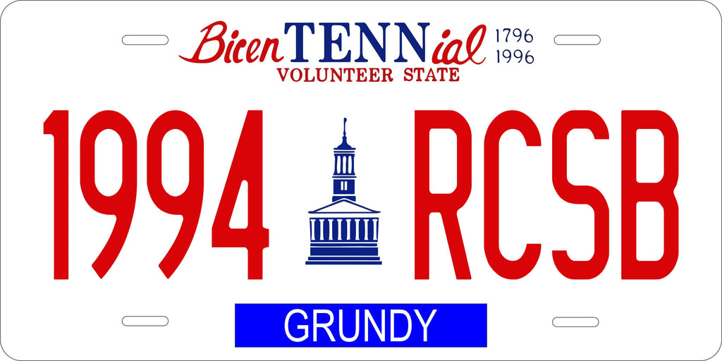 Tennessee 1996 License Plate Personalized Novelty Fun Car Bike Motorcycle