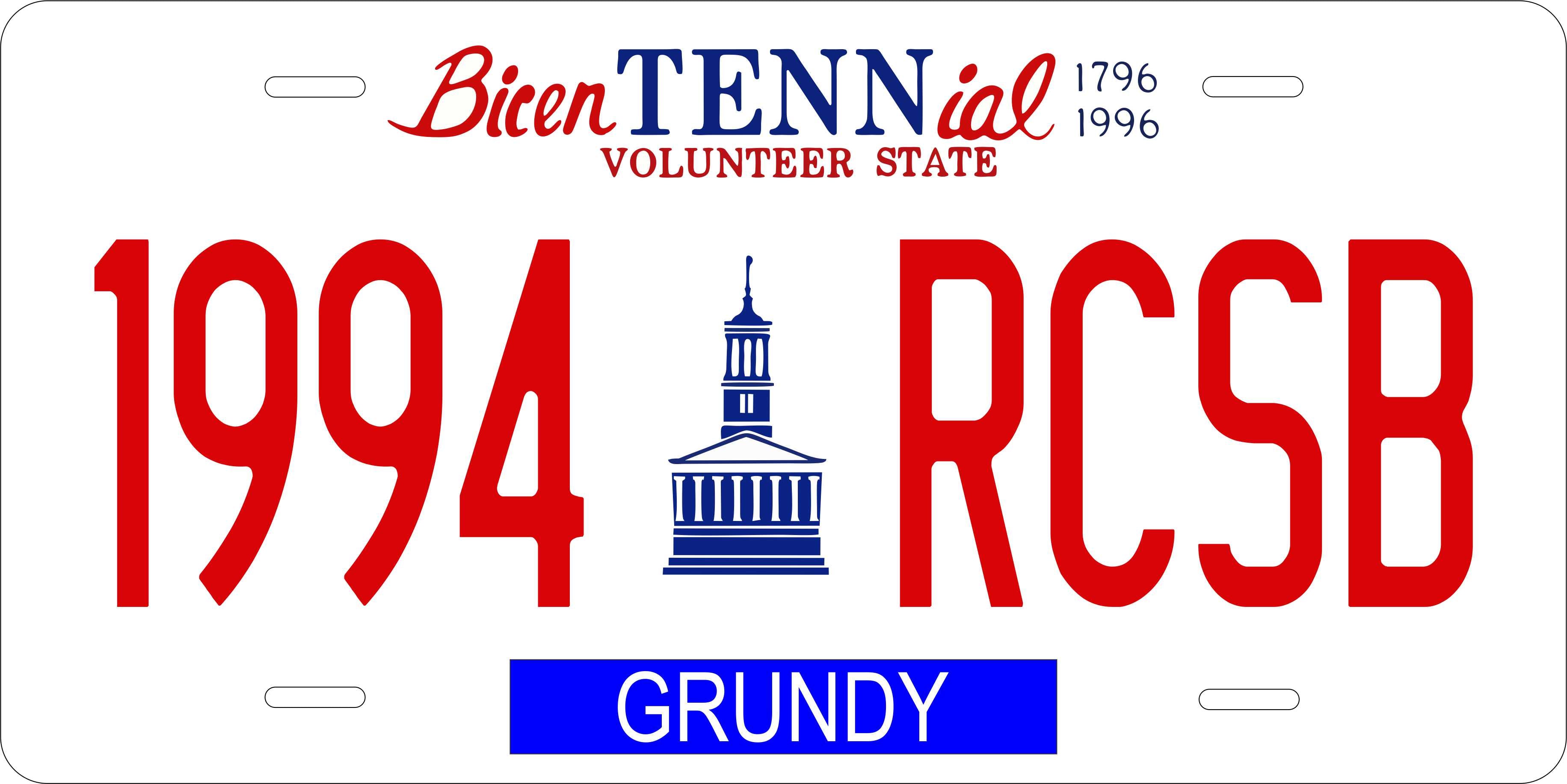 Tennessee 1996 License Plate Personalized Novelty Fun Car Bike Motorcycle