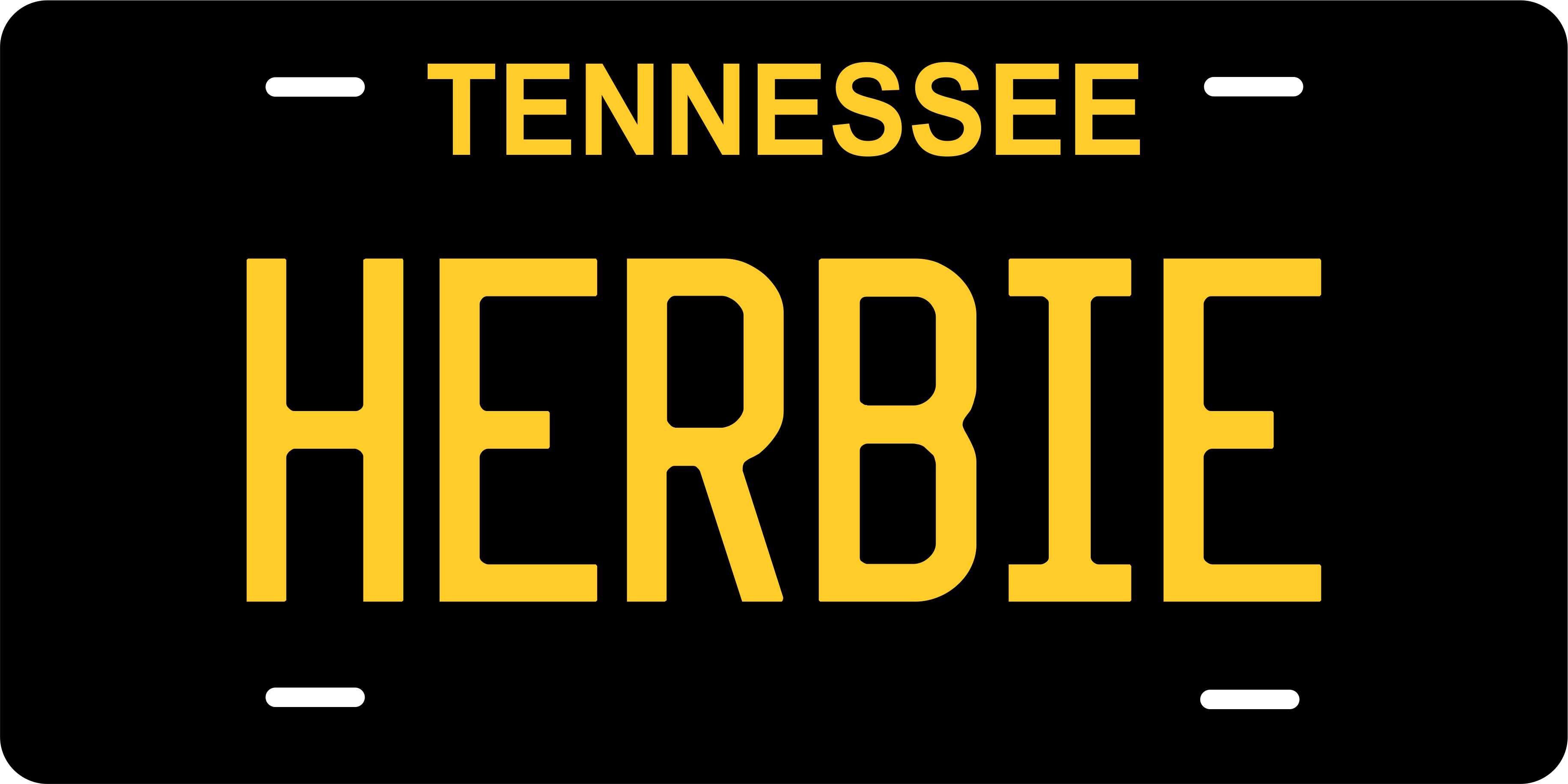 Tennessee Black Yellow  License Plate Personalized Novelty Fun Car Bike Motorcycle