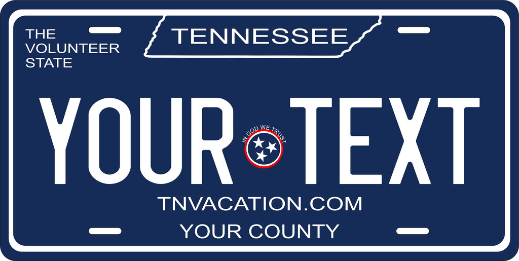 Tennessee Blue License Plate Personalized Novelty Fun Car Bike Motorcycle