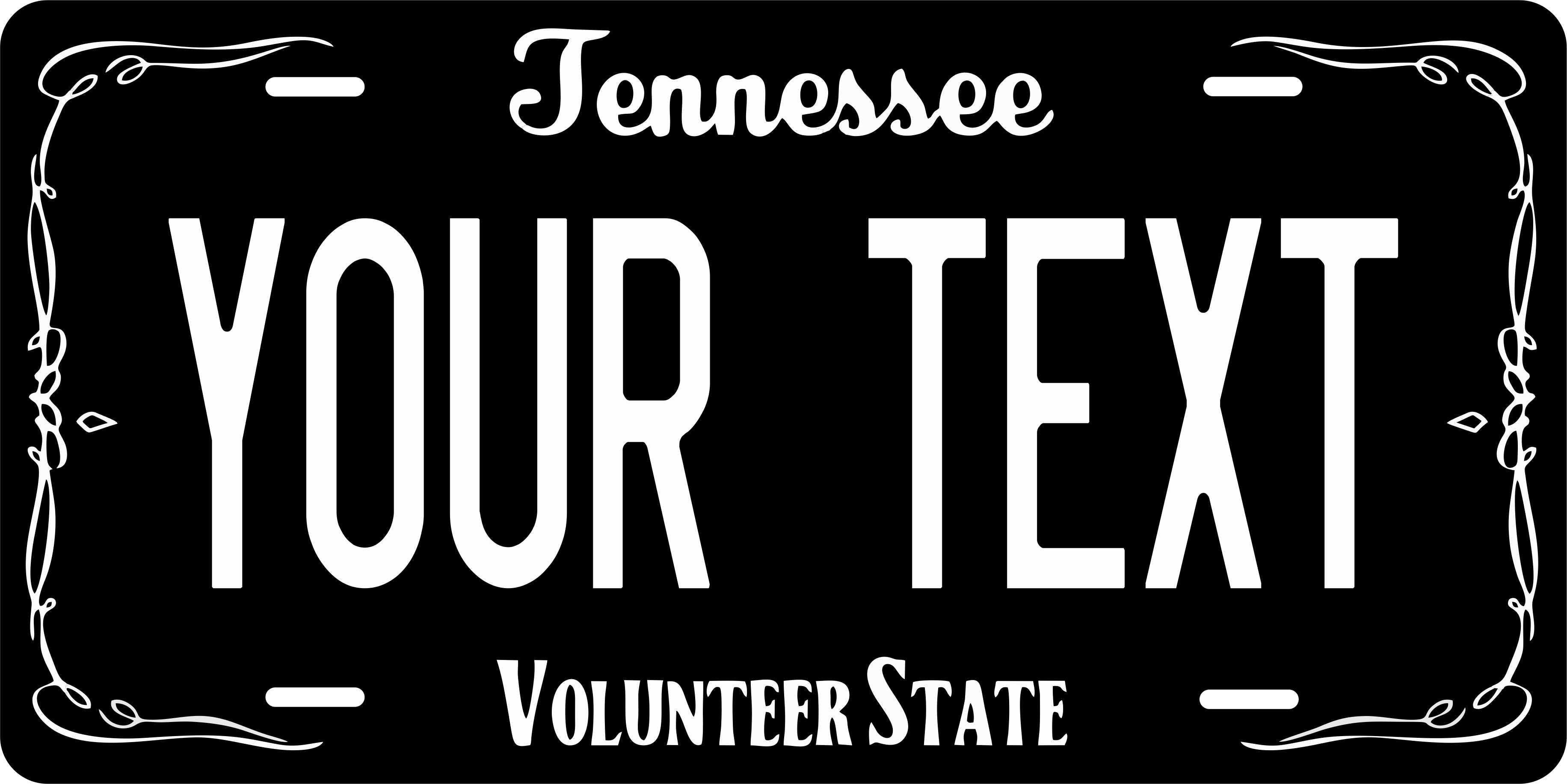 Tennessee Black Volunteer License Plate Personalized Novelty Fun Car Bike Motorcycle