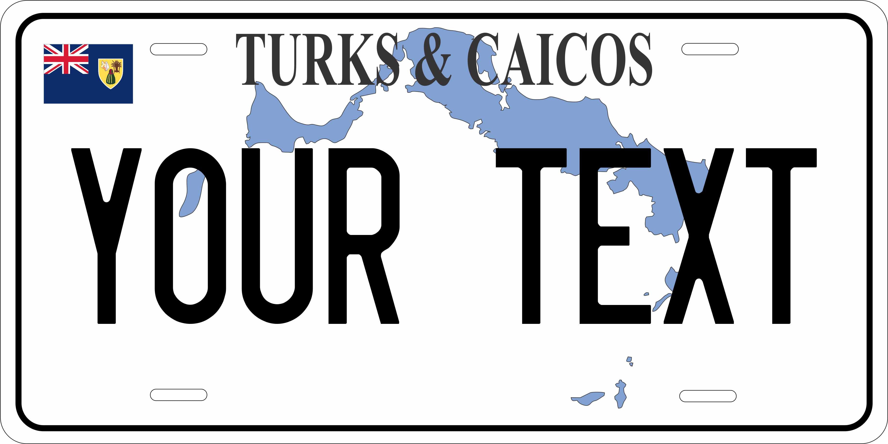 Turks Caicos Map CARI License Plate Custom Novelty Car Bike Motorcycle