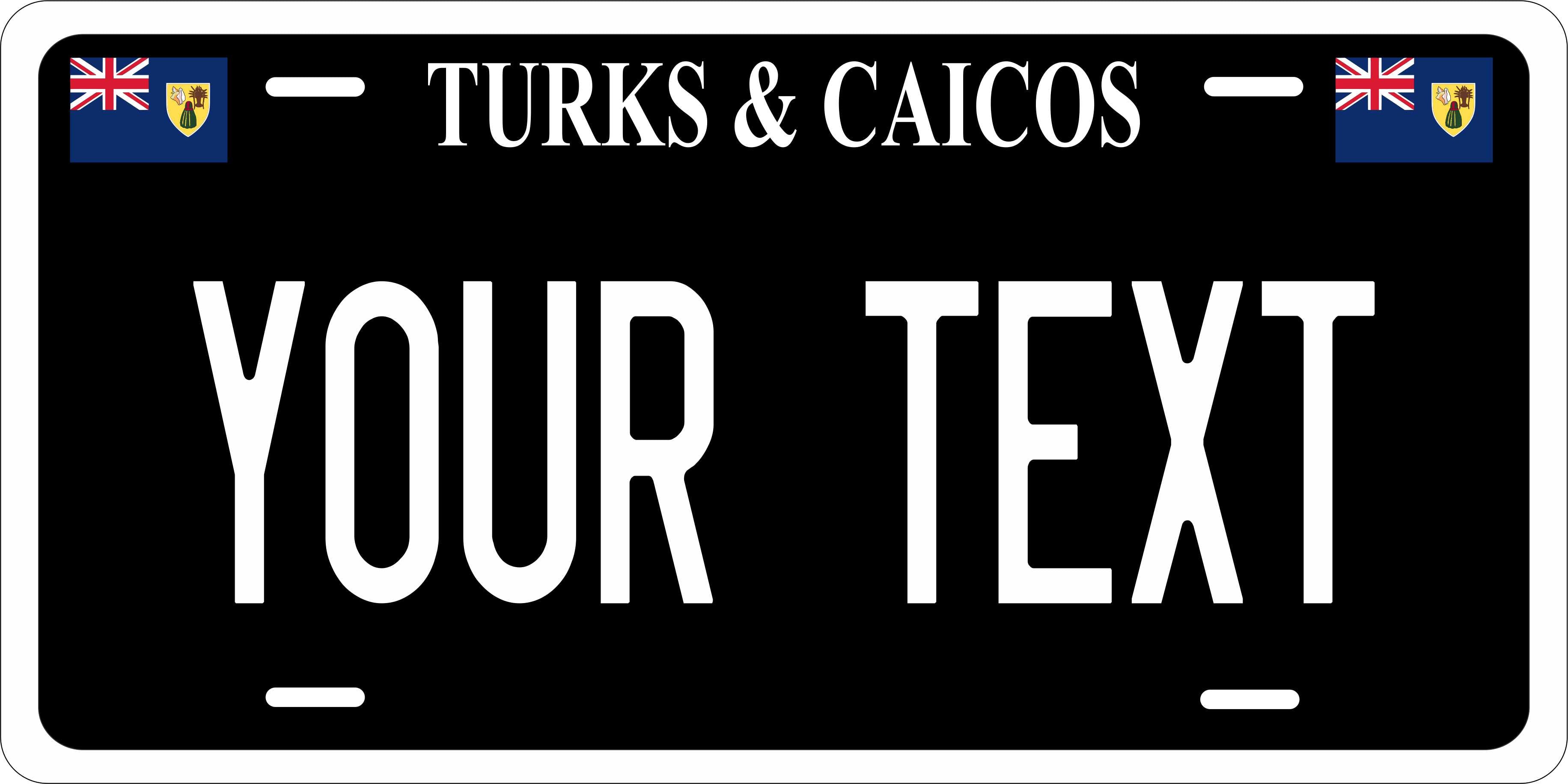 Turks Caicos Black CARI License Plate Custom Novelty Car Bike Motorcycle