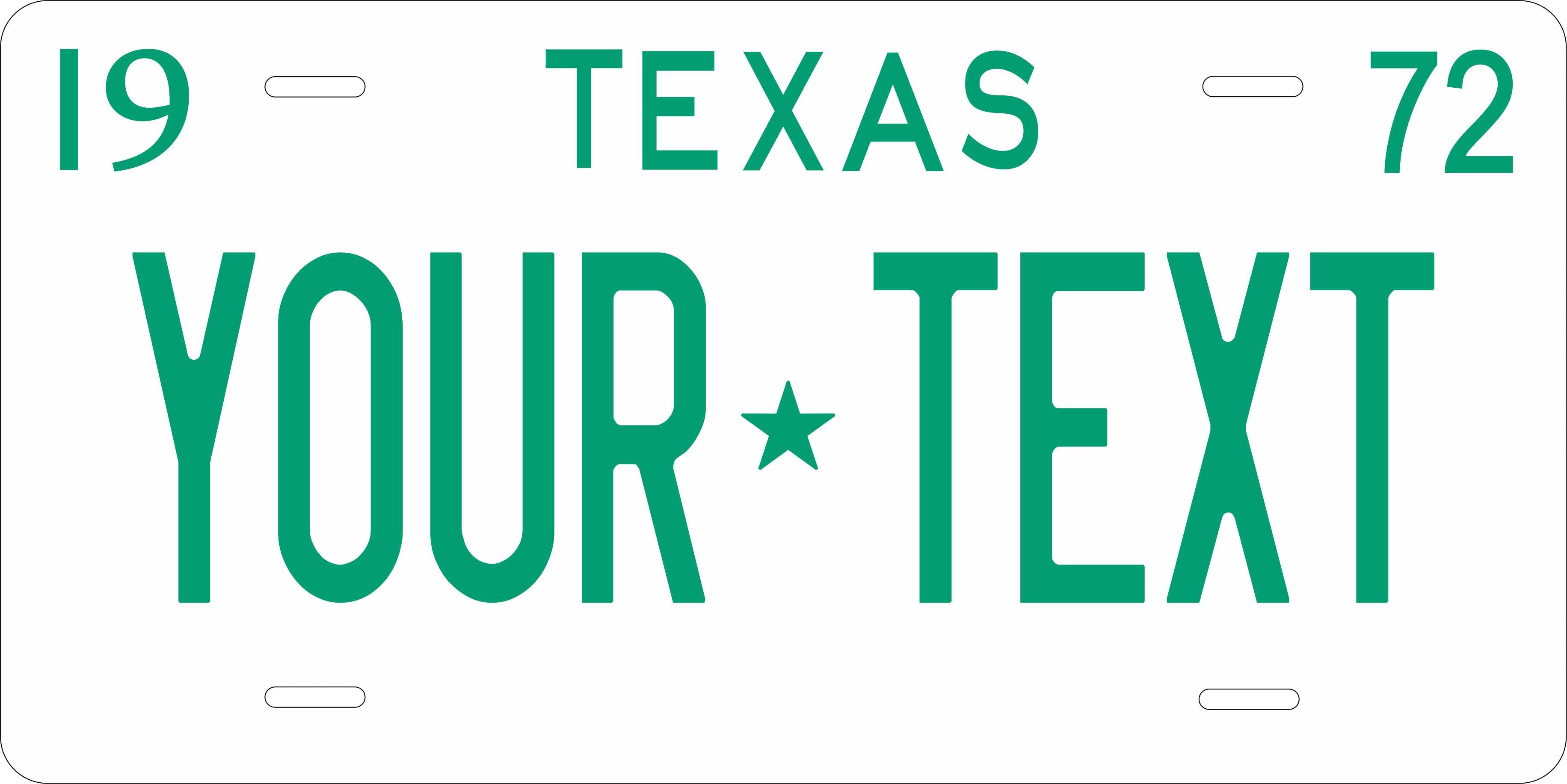 Texas 1972 License Plate Personalized Novelty Fun Car Bike Motorcycle