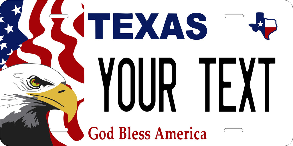 Texas Eagle License Plate Personalized Novelty Fun Car Bike Motorcycle