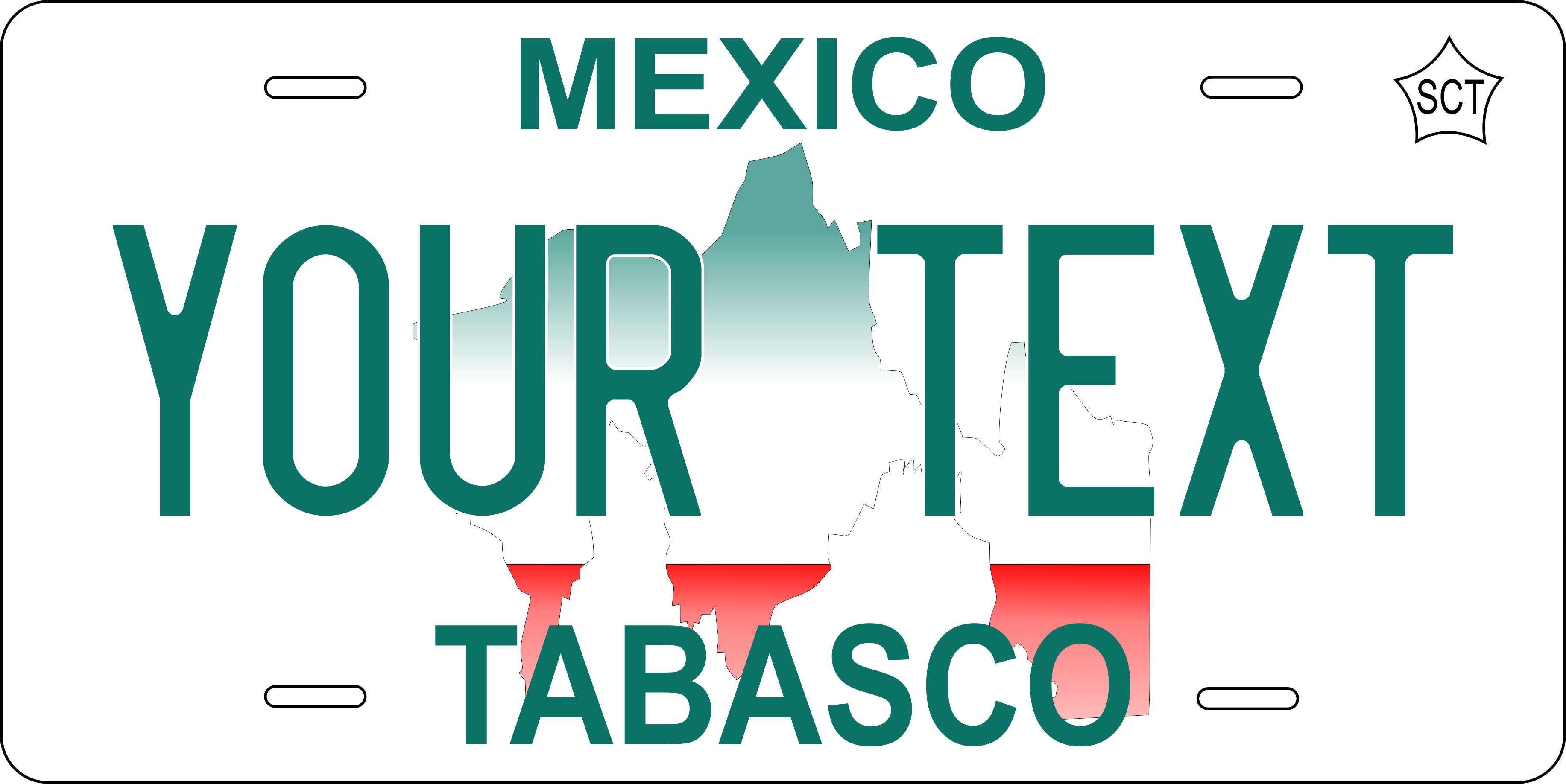 Tabasco 2000 Mexico CA License Plate Personalized Novelty Fun Car Bike Motorcycle
