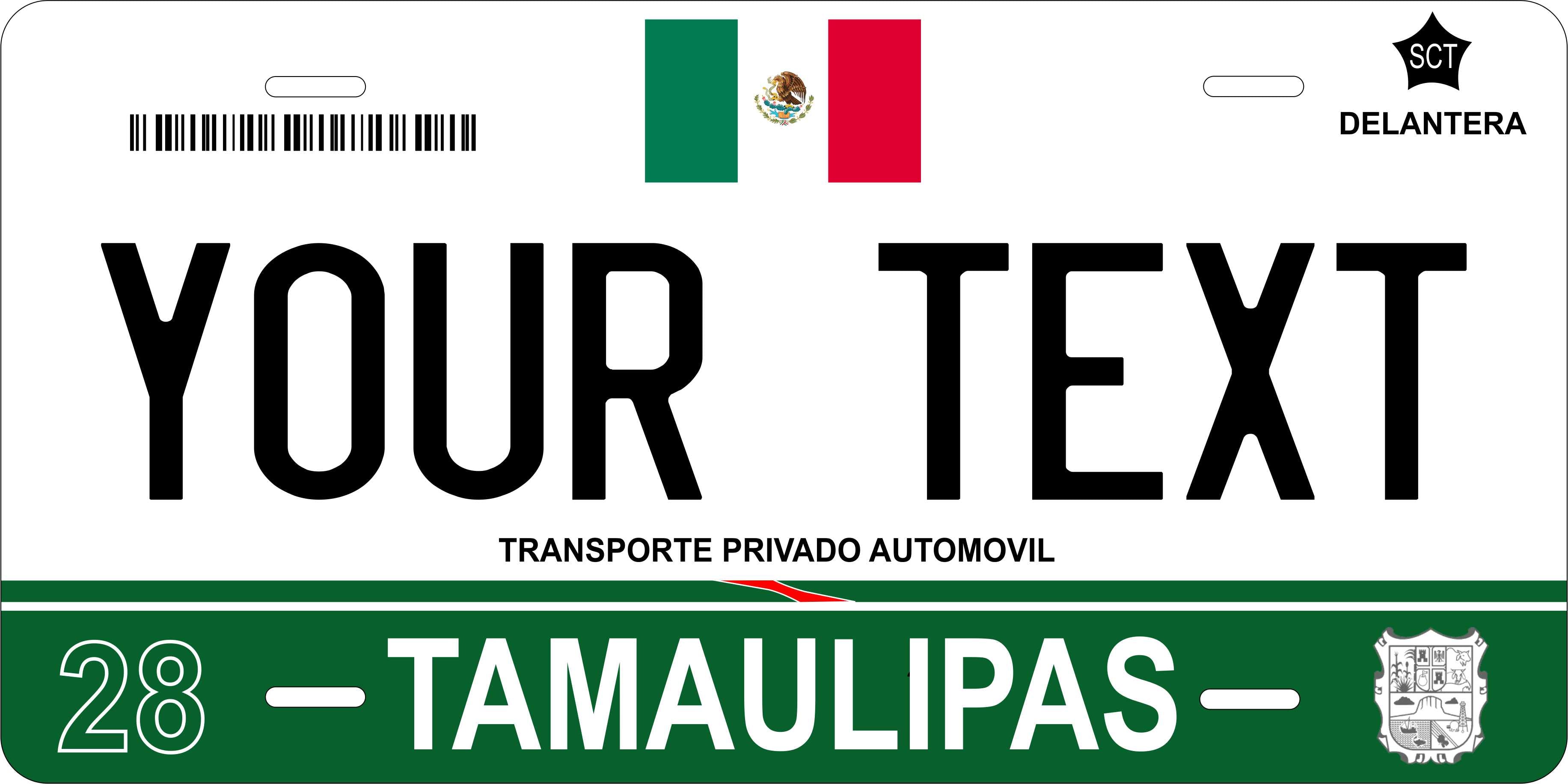 Tamaulipas 2011 Mexico CA License Plate Personalized Novelty Fun Car Bike Motorcycle