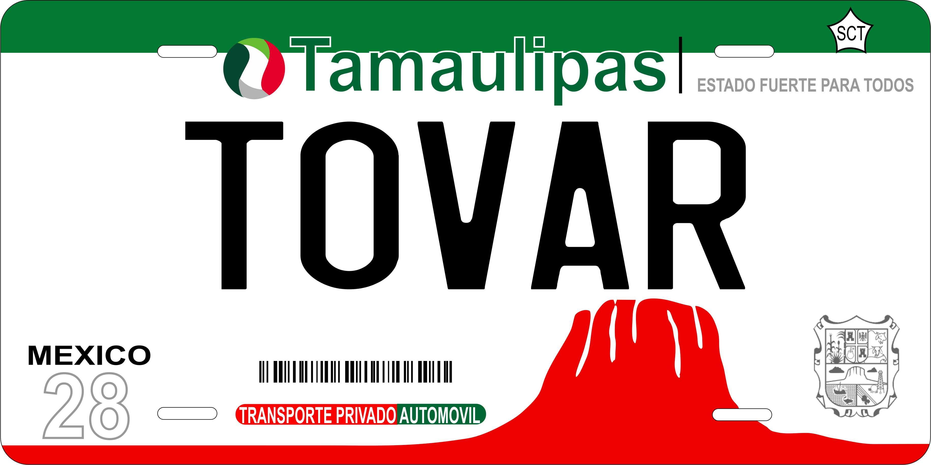 Tamaulipas 2013 Mexico CA License Plate Personalized Novelty Fun Car Bike Motorcycle