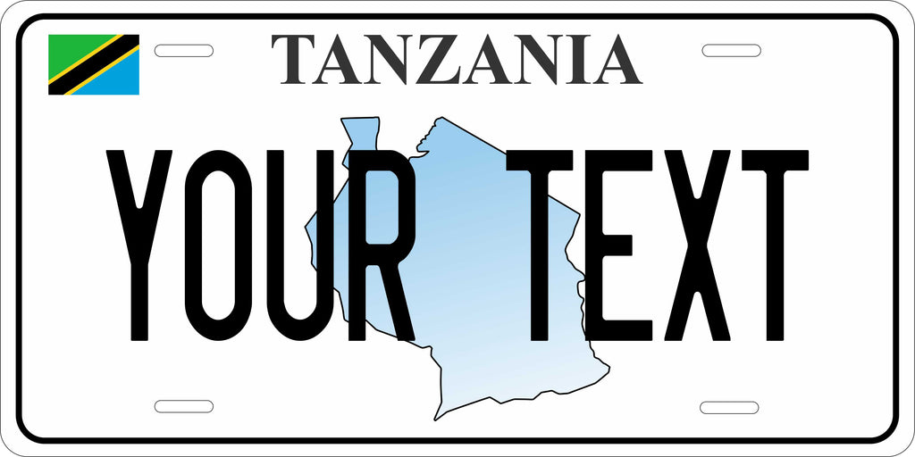 Tanzania Africa Flag Outline License Plate personalized Novelty Fun Car Bike Motorcycle