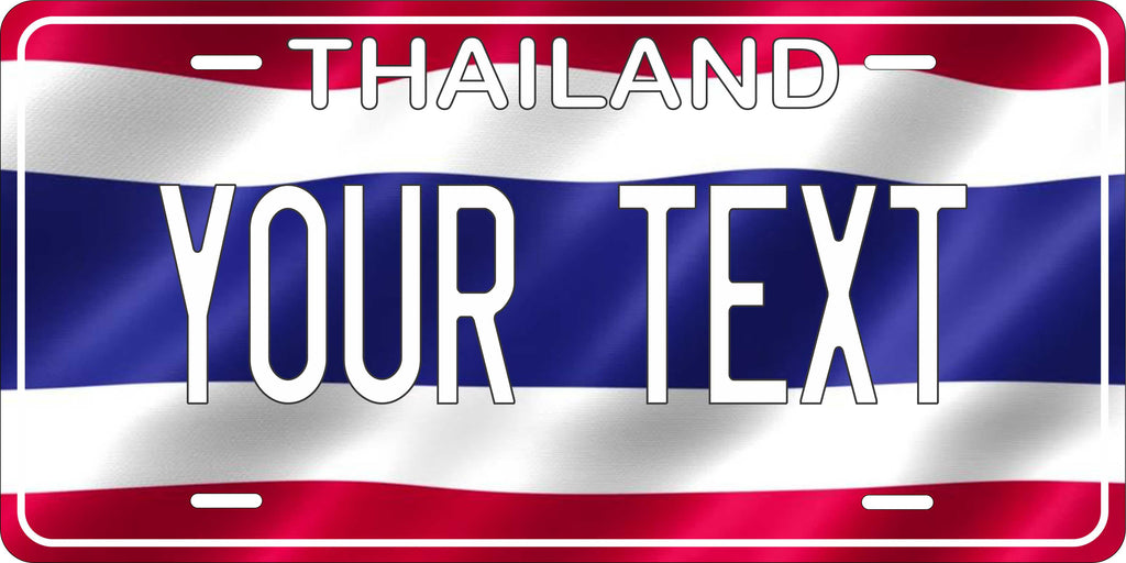 Thailand Asia Flag Wave License Plate personalized Novelty Fun Car Bike Motorcycle