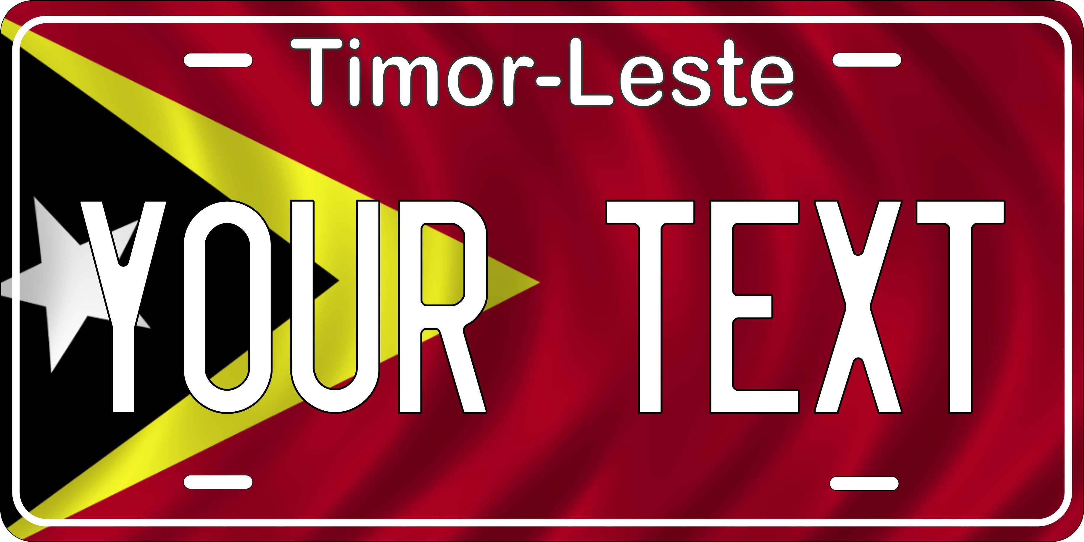 Timor-Leste Asia Flag Wave License Plate personalized Novelty Fun Car Bike Motorcycle